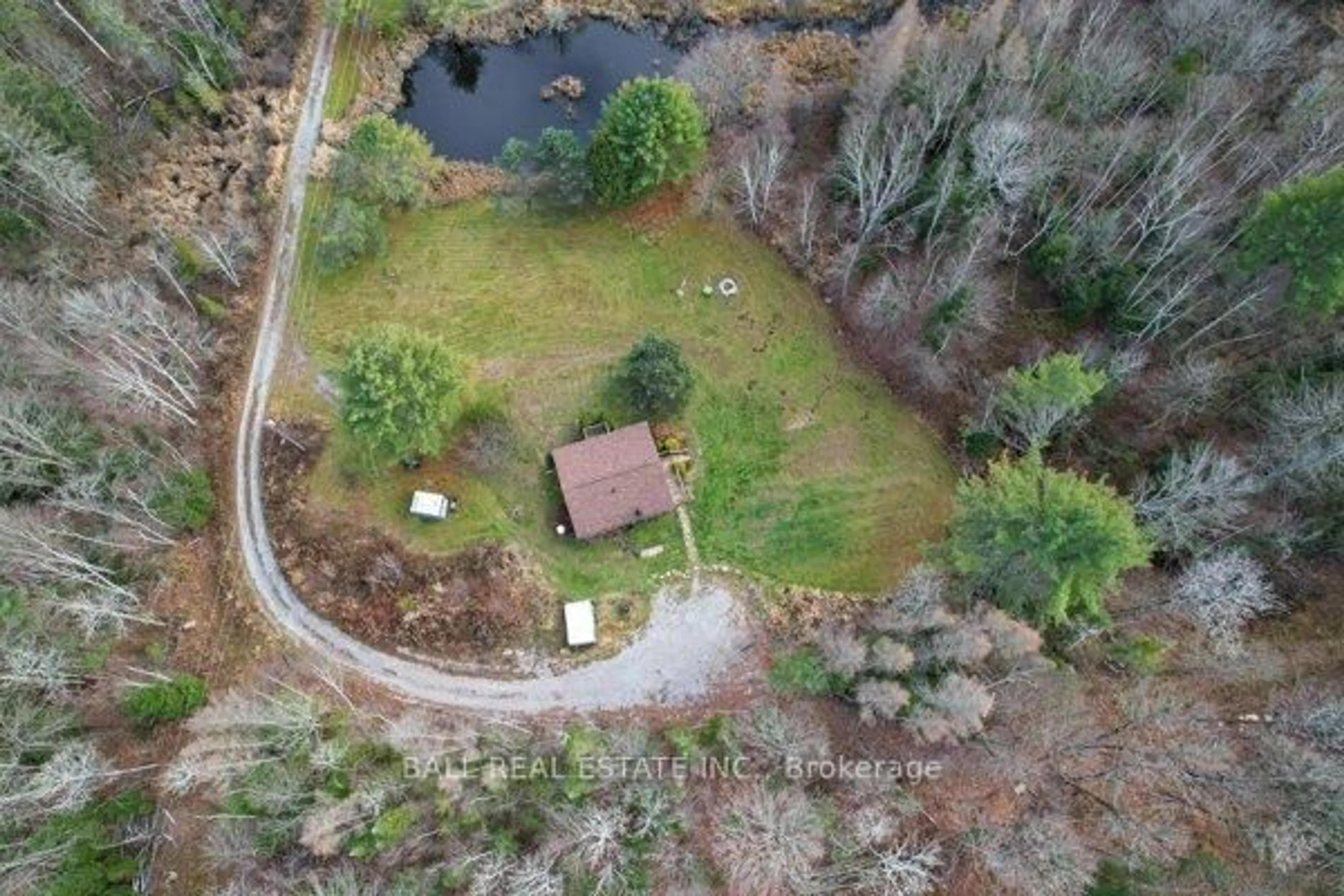 A pic from outside/outdoor area/front of a property/back of a property/a pic from drone, water/lake/river/ocean view for 1047 Donroy Rd, Highlands East Ontario K0M 1R0