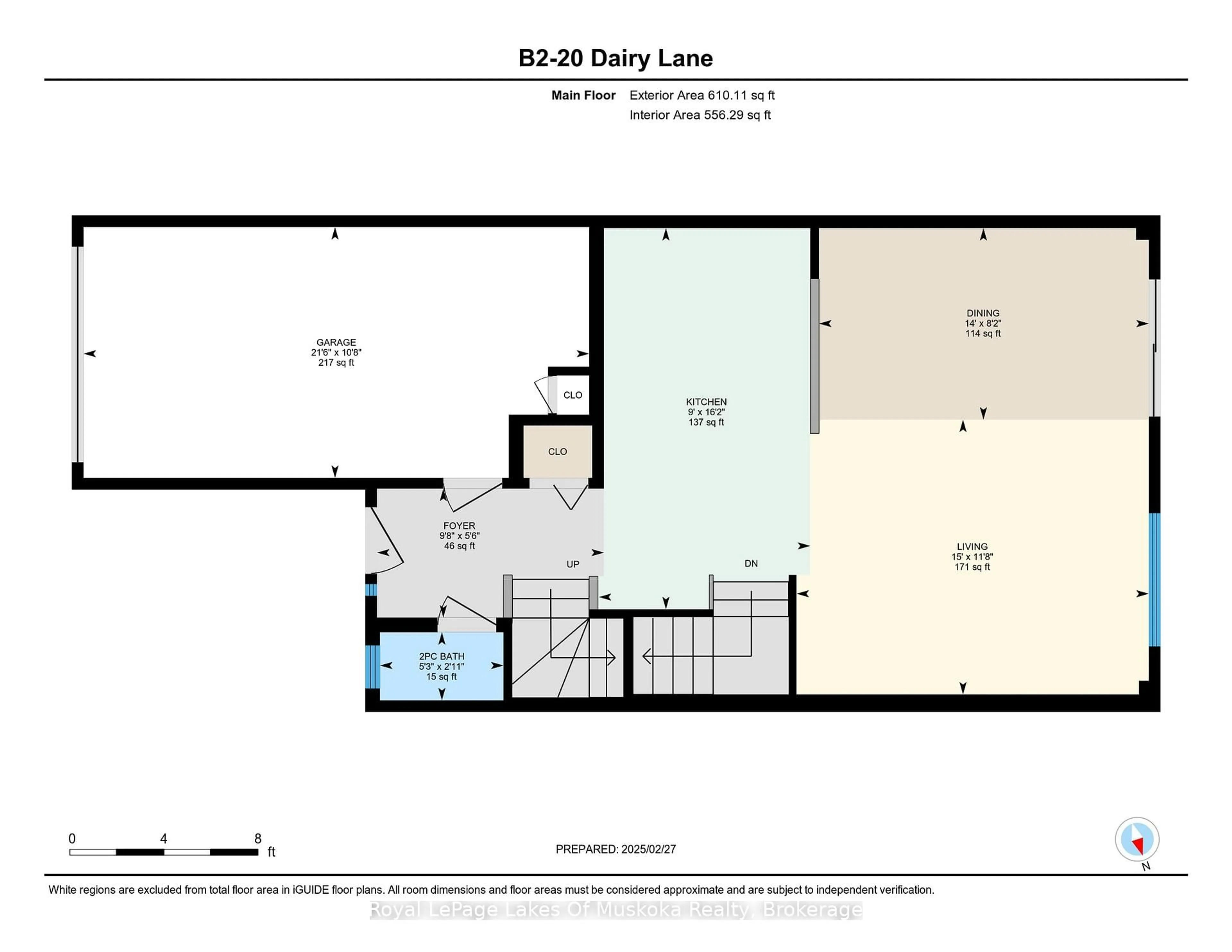 Floor plan for 20 Dairy Lane #B2, Huntsville Ontario P1H 2L1