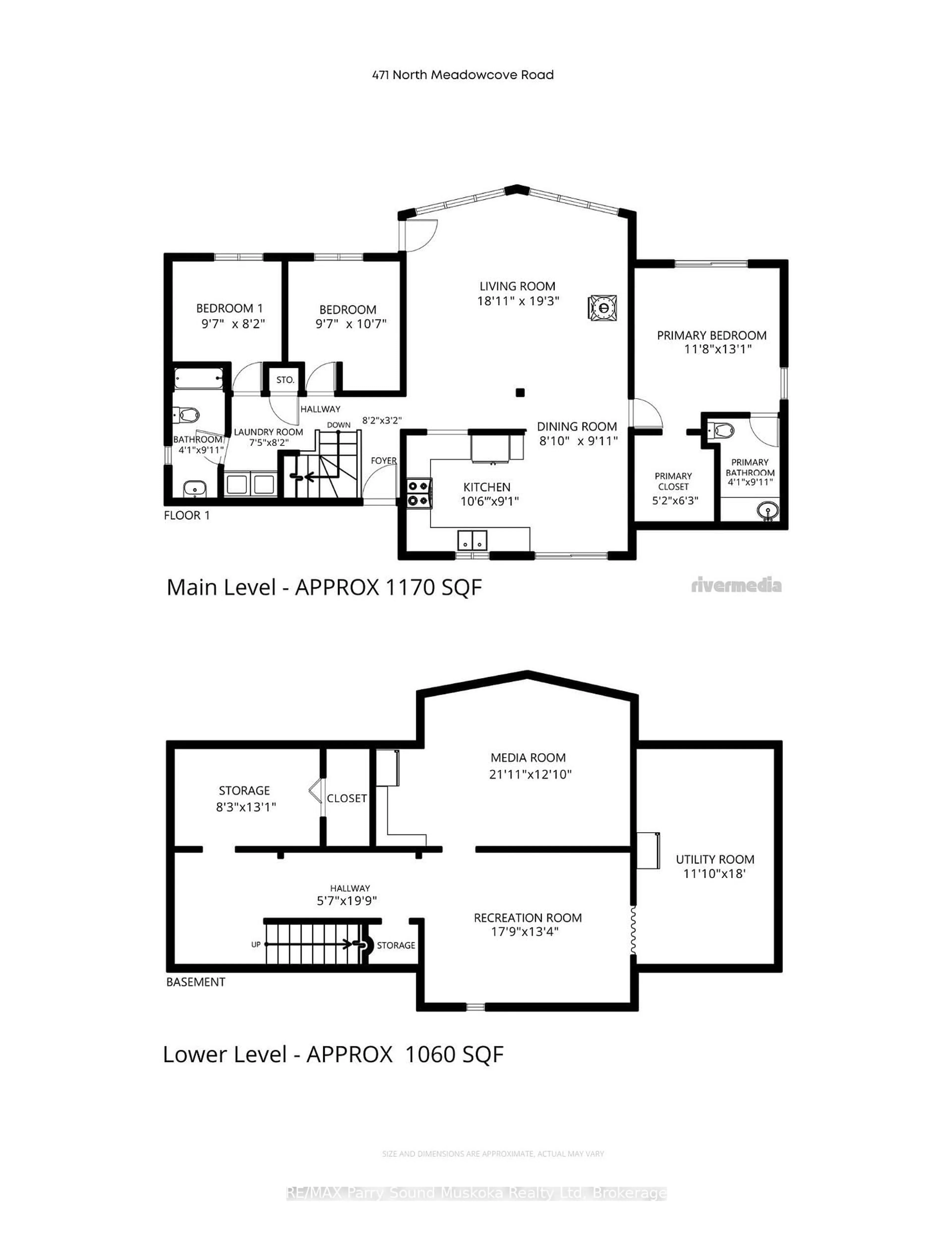 Floor plan for 471 North Meadowcove Rd, Whitestone Ontario P0A 1G0