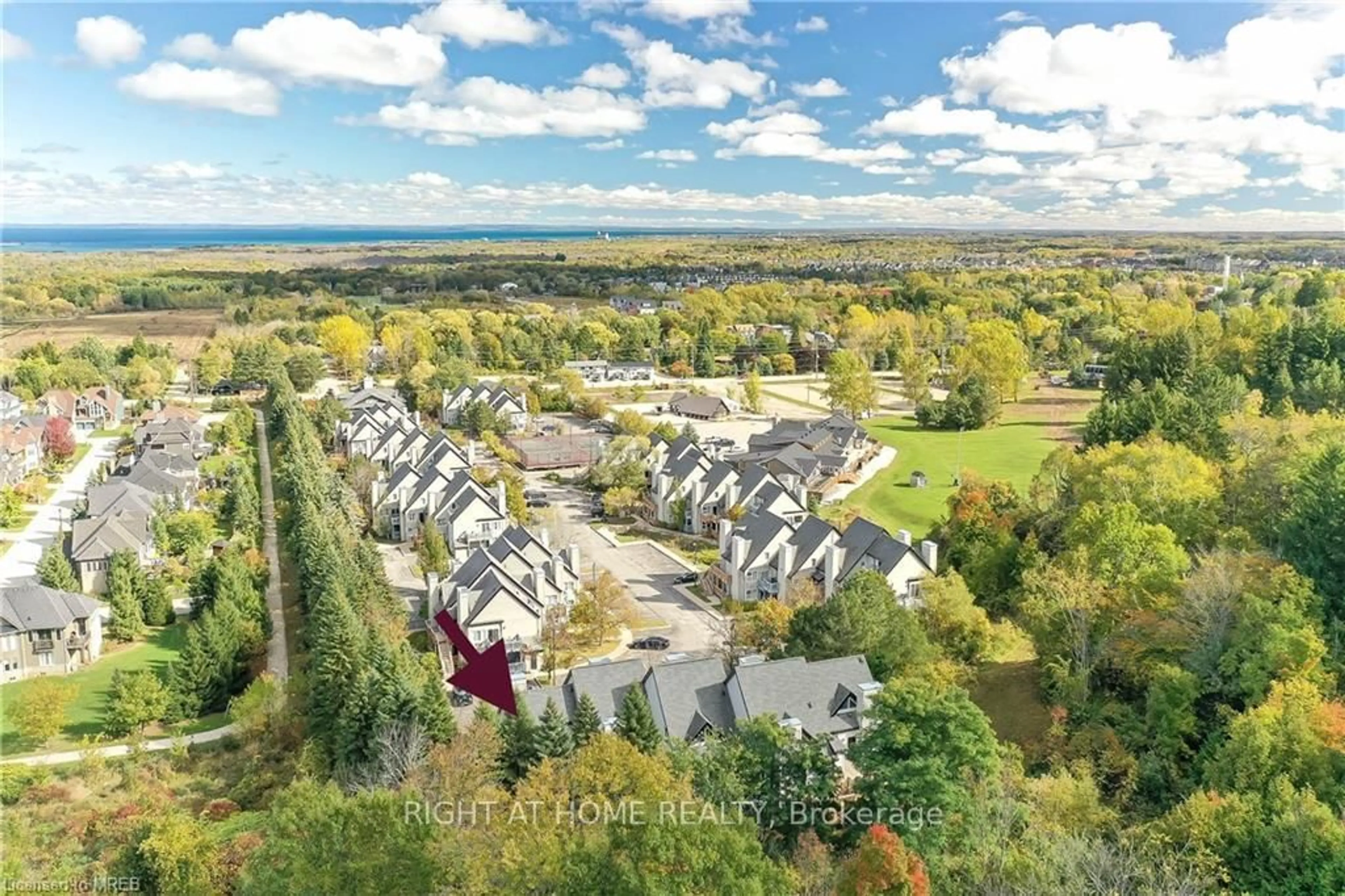 A pic from outside/outdoor area/front of a property/back of a property/a pic from drone, water/lake/river/ocean view for 796468 Grey 19 Rd #909, Blue Mountains Ontario L9Y 0N6