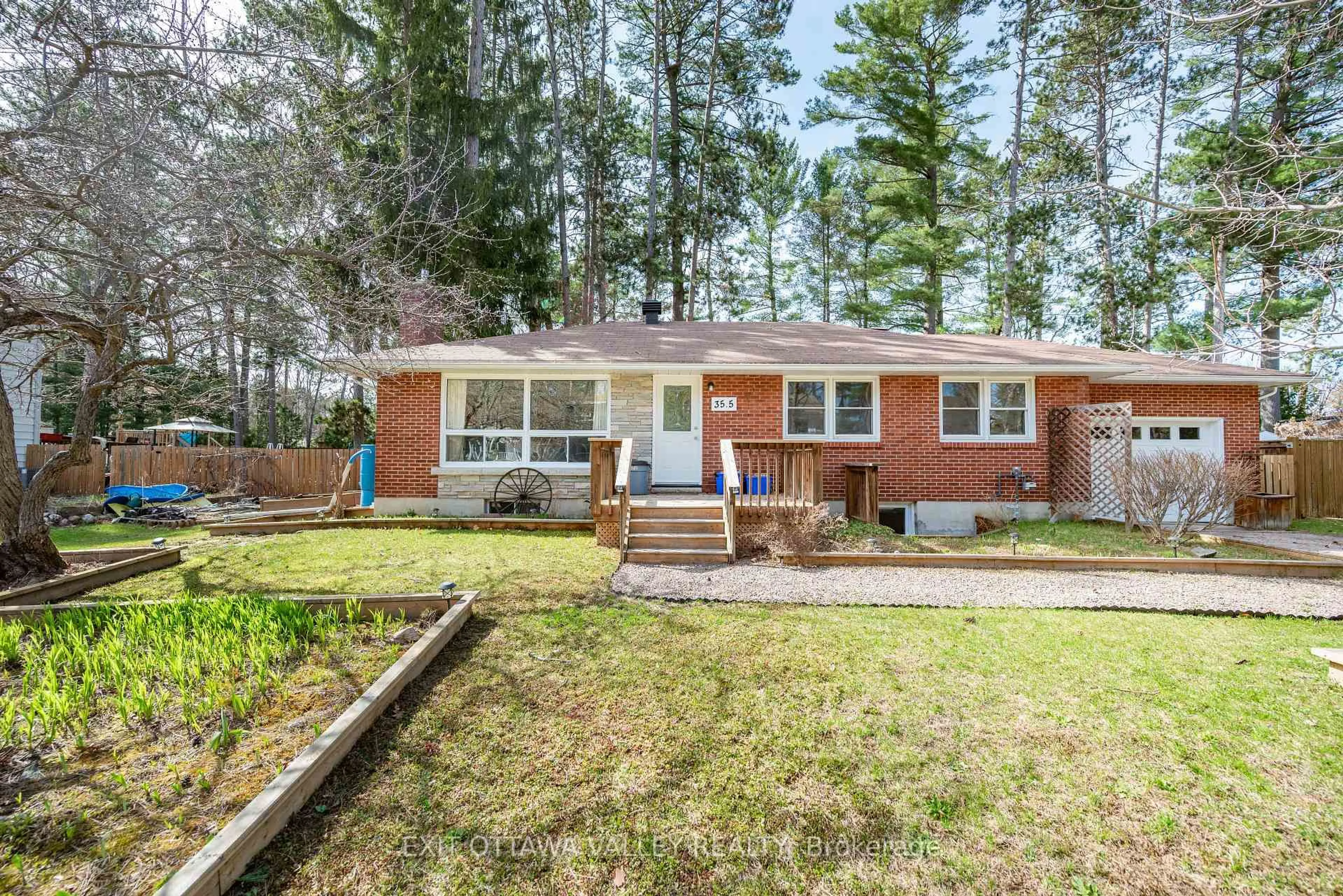 Home with brick exterior material, street for 35.5 Faraday Cres, Deep River Ontario K0J 1P0