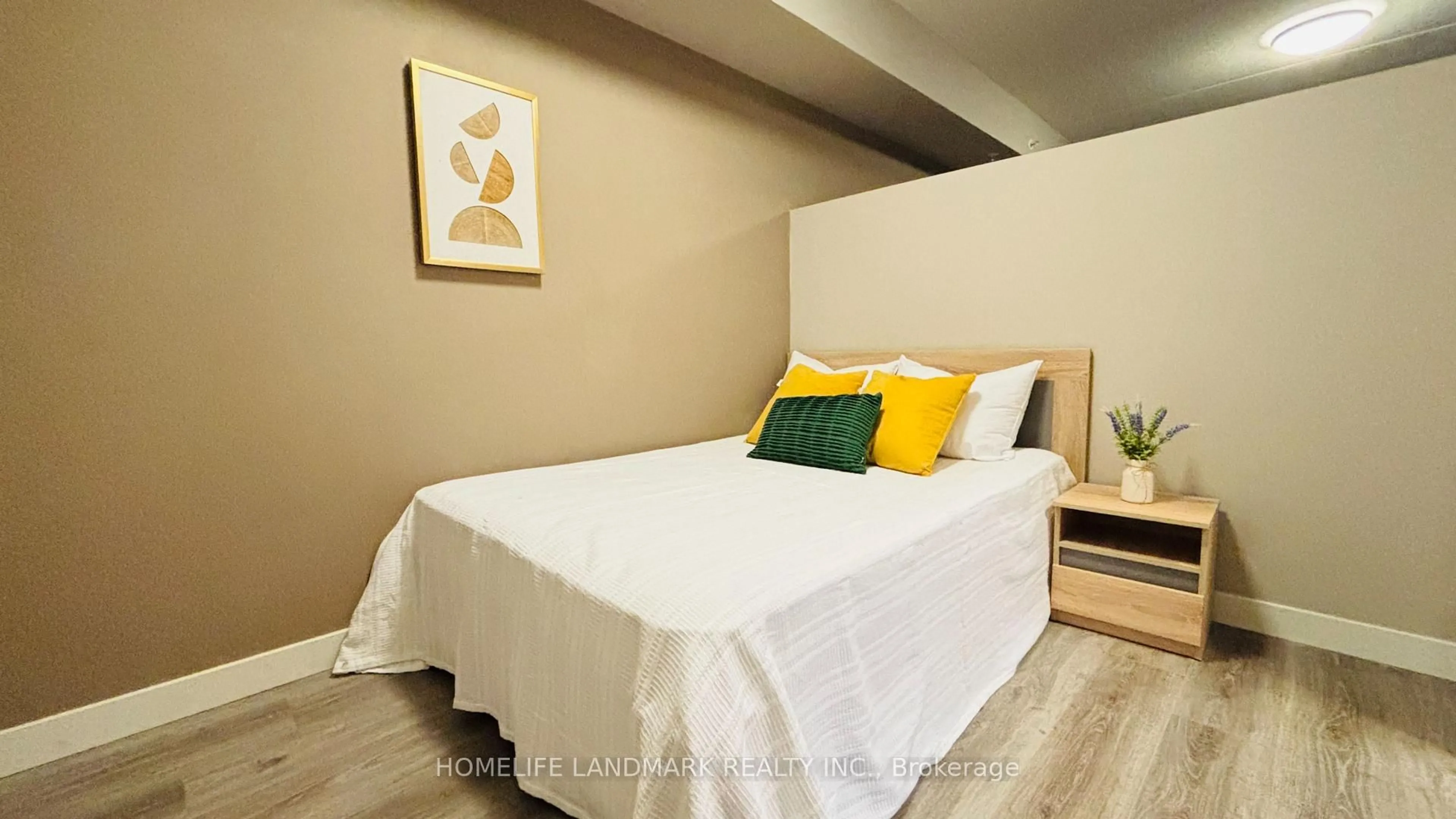 Bedroom with bed, wood/laminate floor for 308 Lester St #227, Waterloo Ontario N2L 0H9