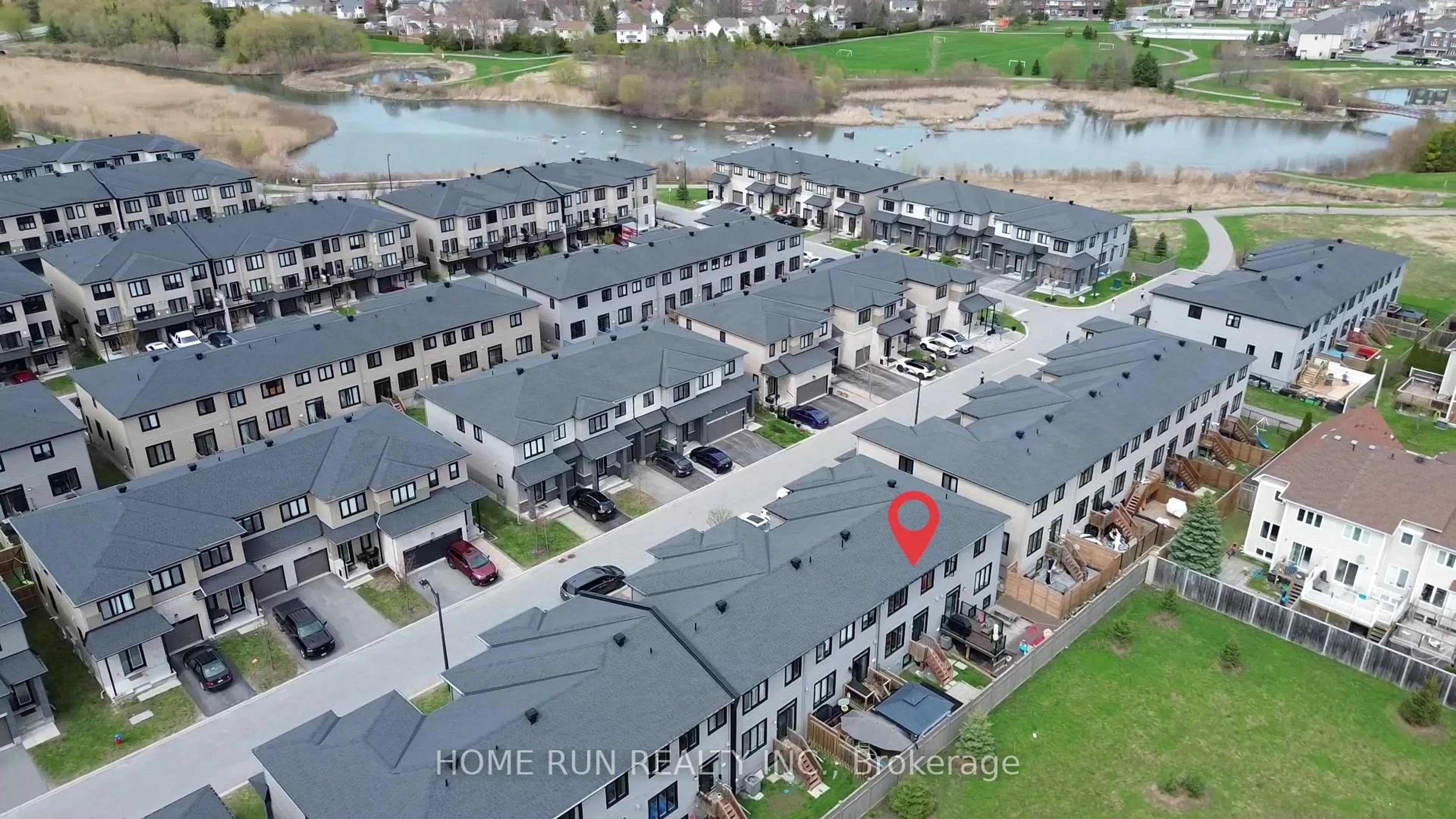 A pic from outside/outdoor area/front of a property/back of a property/a pic from drone, water/lake/river/ocean view for 224 Don Brown Private, Ottawa Ontario K2M 0M6