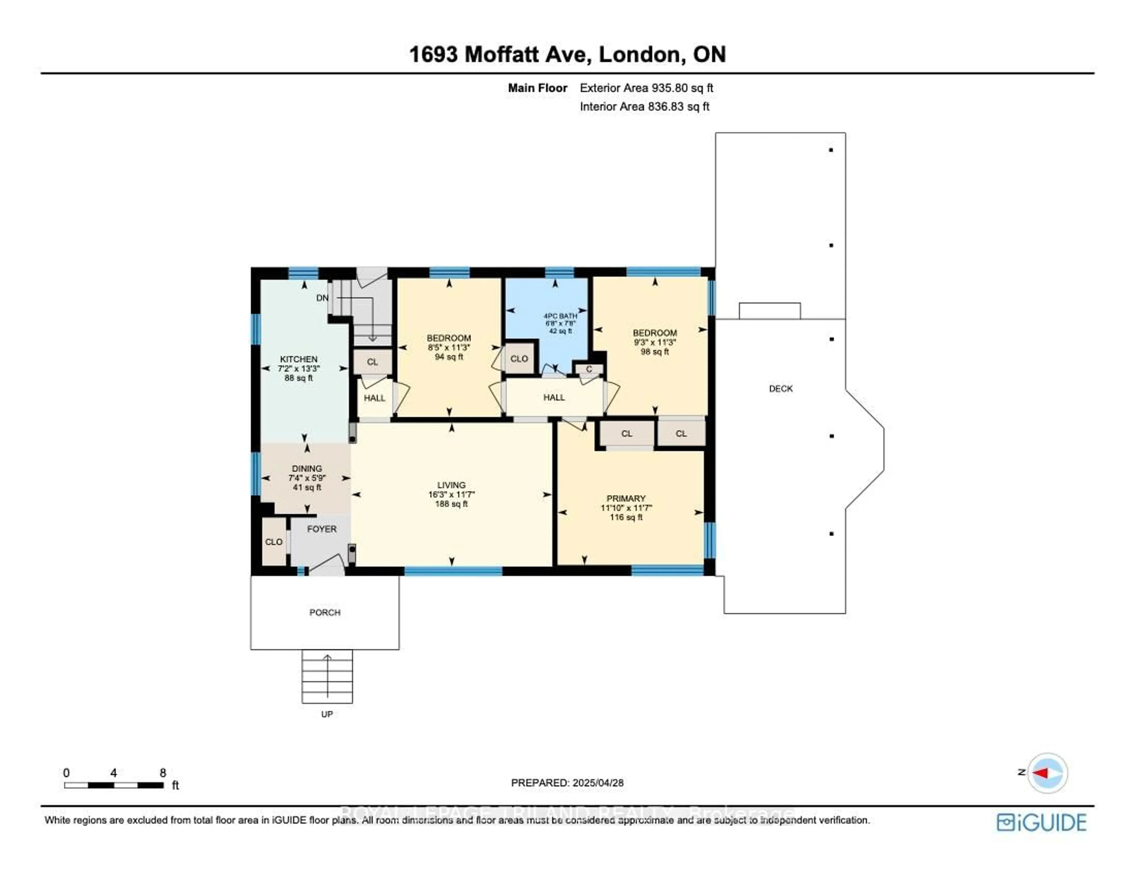 Floor plan for 1693 Moffatt Ave, London East Ontario N5W 2A2