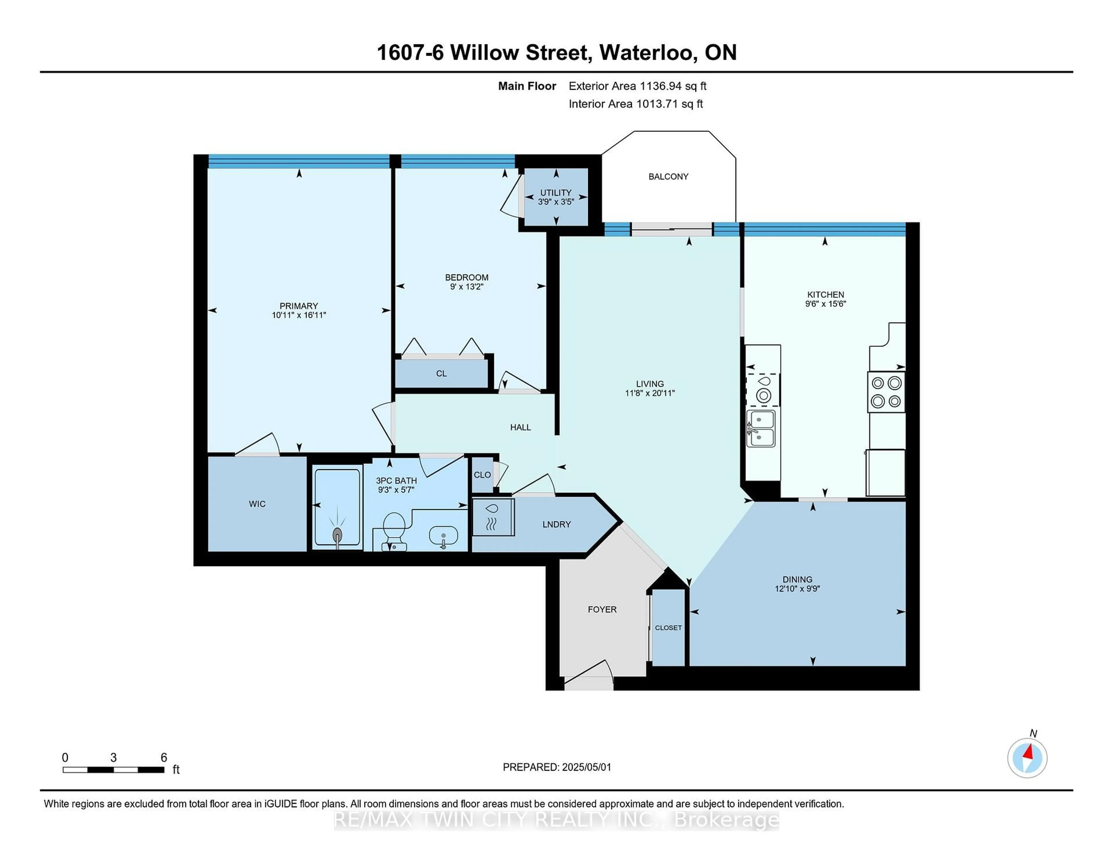 Floor plan for 6 Willow St #1607, Waterloo Ontario N2J 4S3