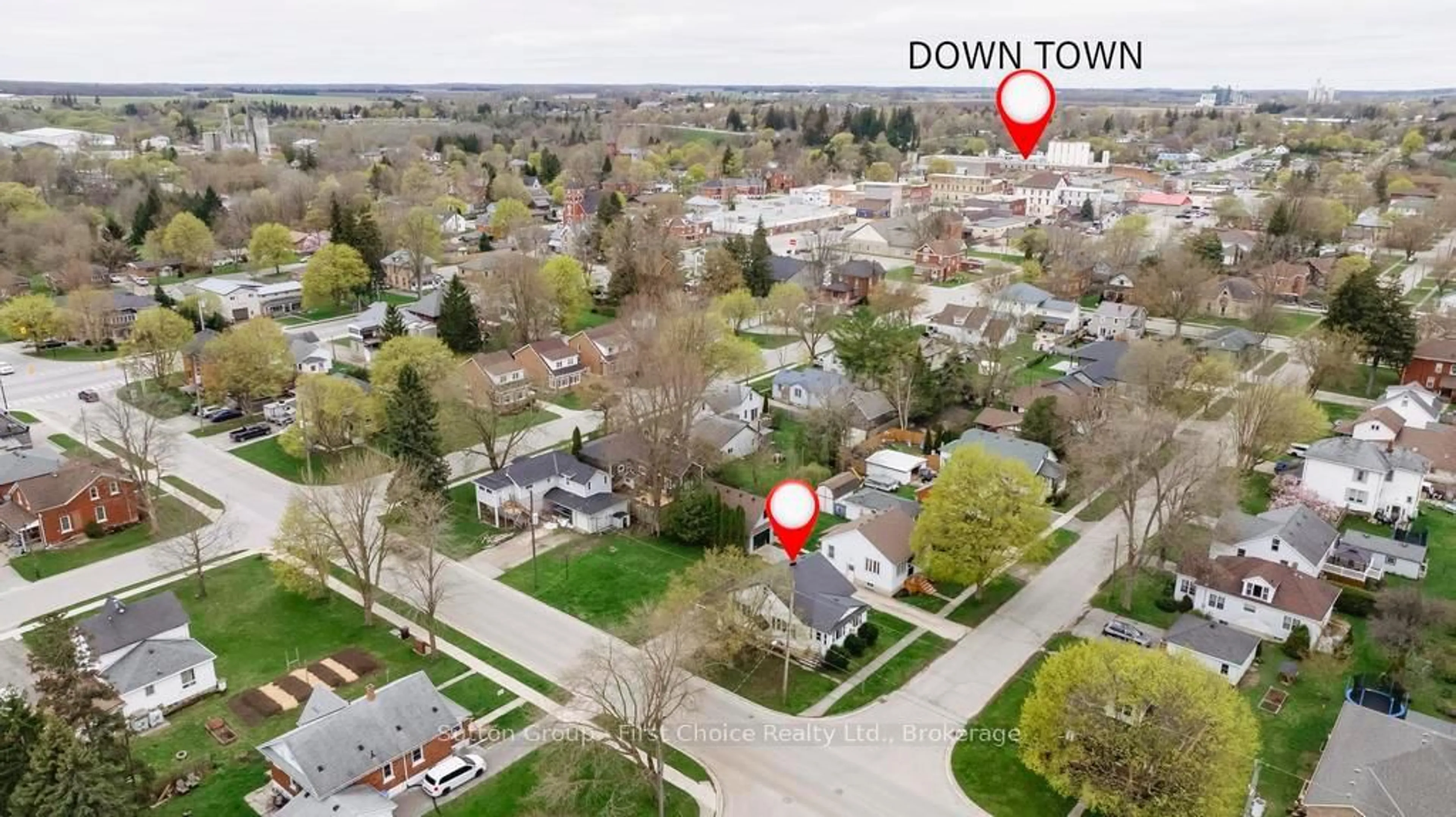A pic from outside/outdoor area/front of a property/back of a property/a pic from drone, street for 168 Trafalgar St, West Perth Ontario N0K 1N0
