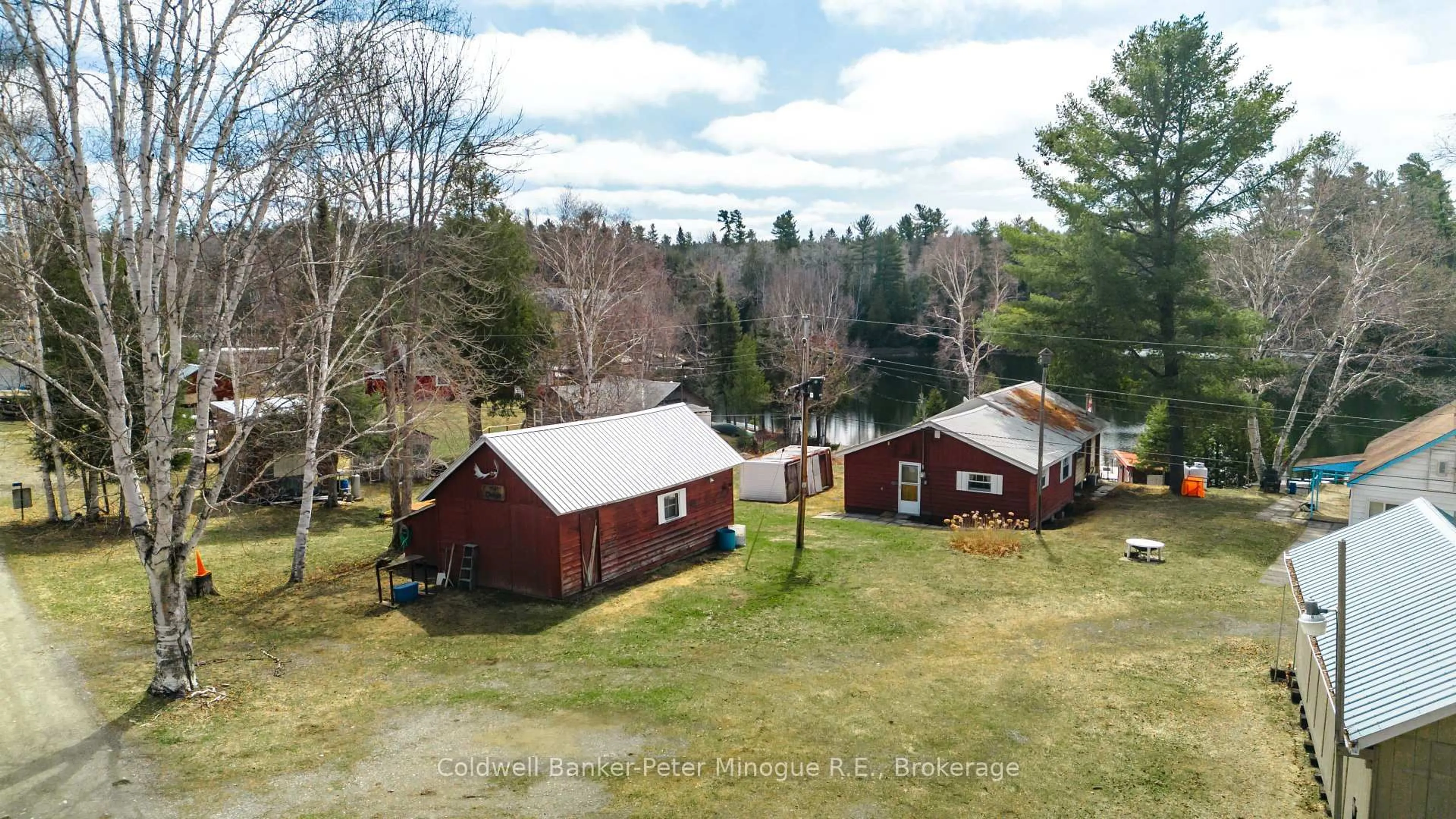 A pic from outside/outdoor area/front of a property/back of a property/a pic from drone, water/lake/river/ocean view for 37 Red Cedar Rd, Temagami Ontario P0H 1T0