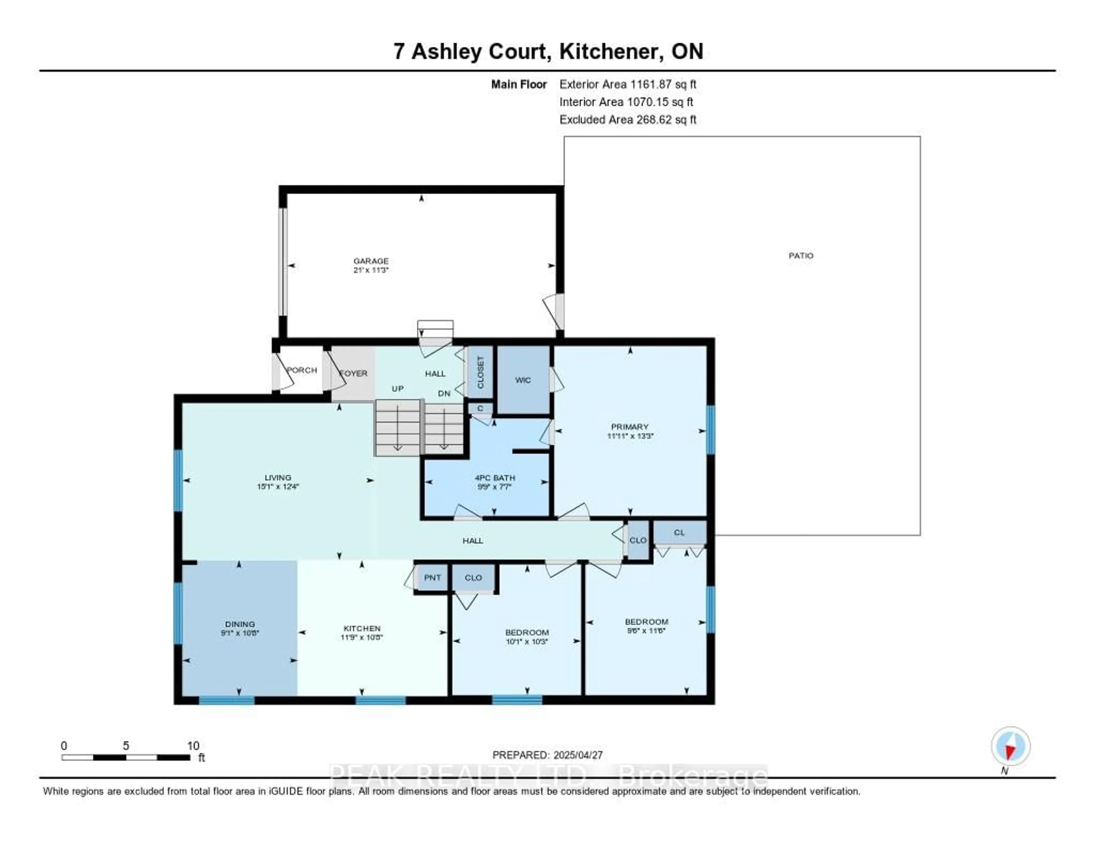 Floor plan for 7 Ashley Crt, Kitchener Ontario N2E 2Z6