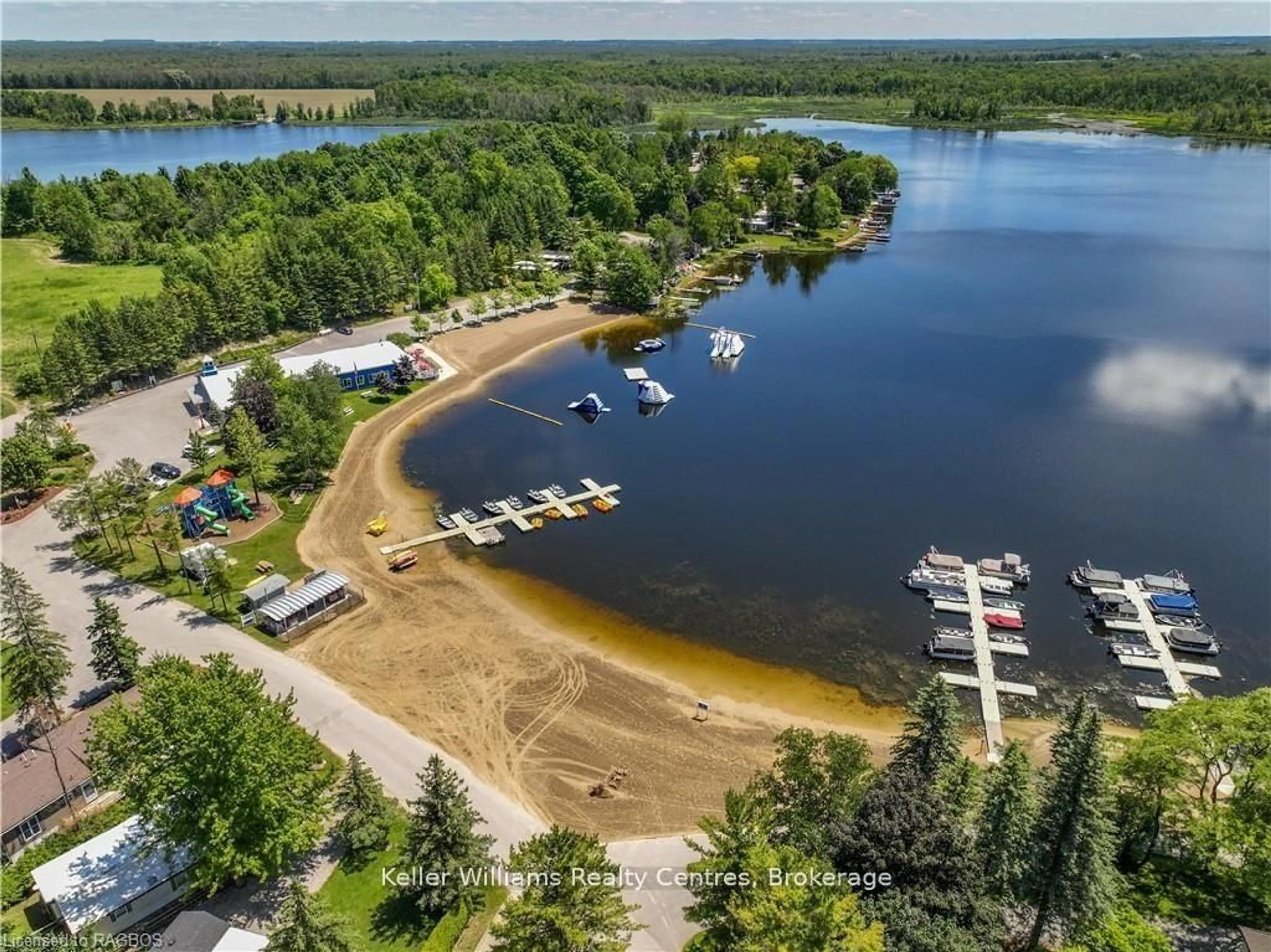 A pic from outside/outdoor area/front of a property/back of a property/a pic from drone, water/lake/river/ocean view for 13 Southline #157 Ave, Huron-Kinloss Ontario N2Z 2X5