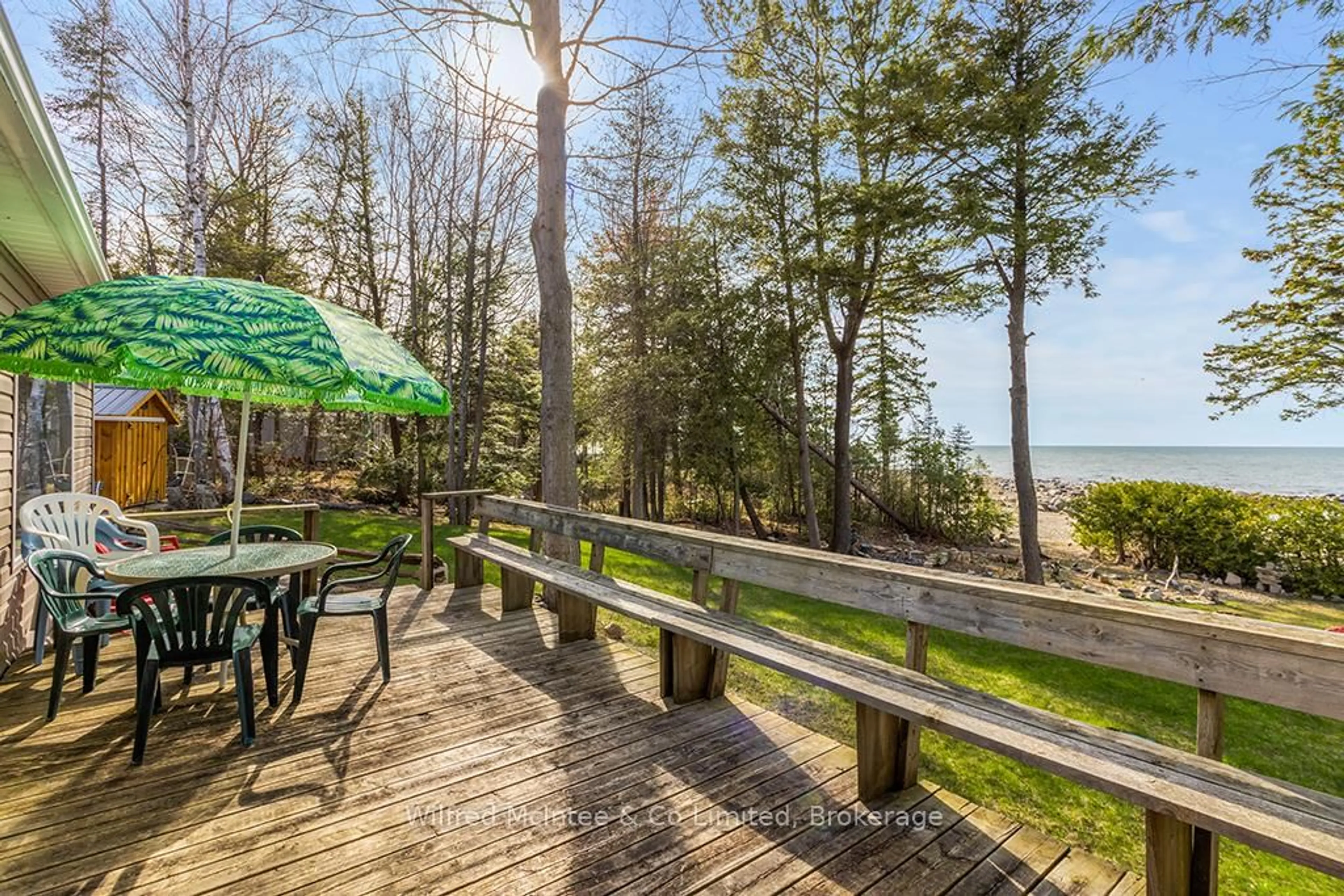 Patio, water/lake/river/ocean view for 61 WAHBEZEE Dr, Native Leased Lands Ontario N0H 2G0