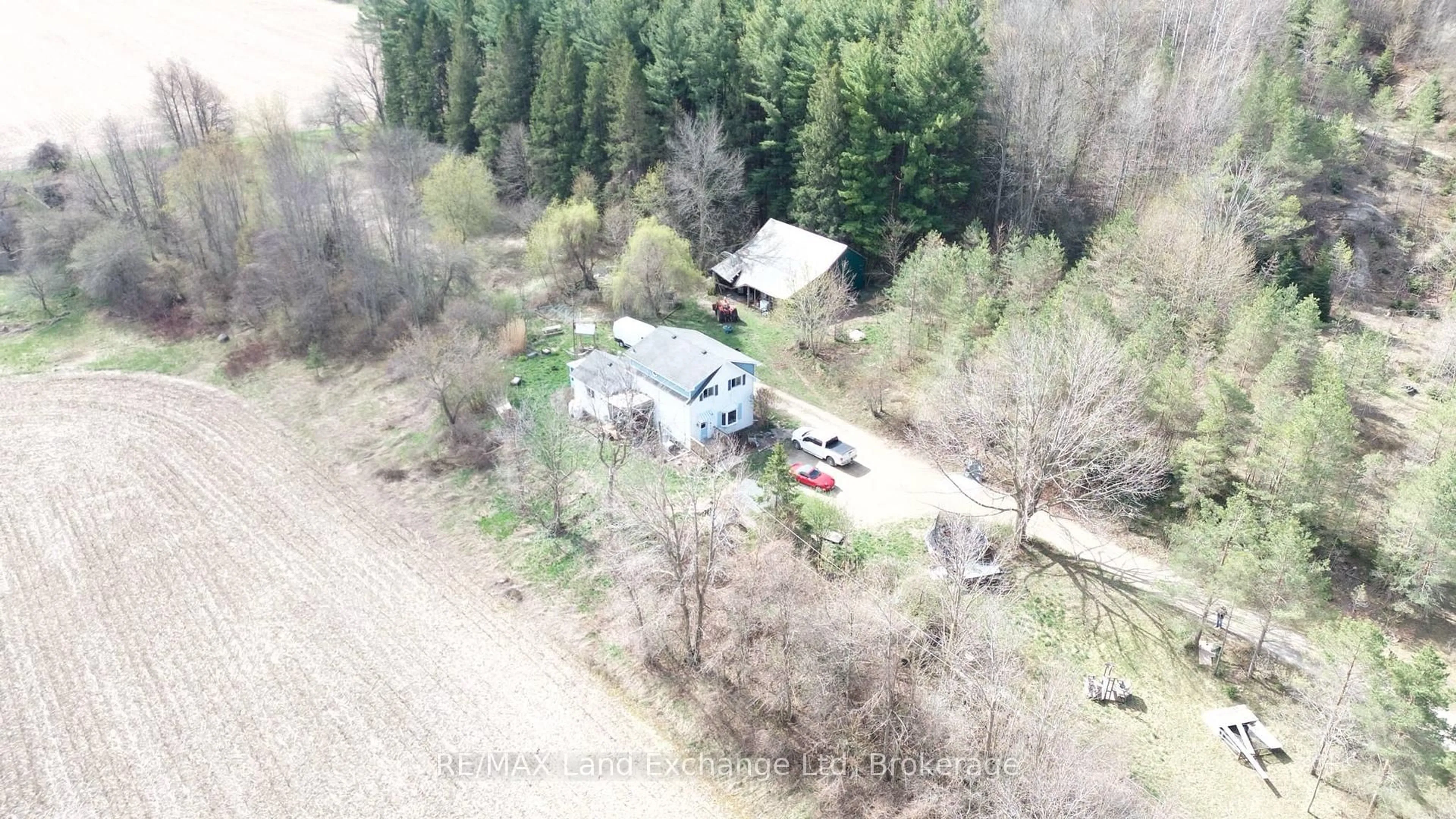 A pic from outside/outdoor area/front of a property/back of a property/a pic from drone, forest/trees view for 86194 Beecroft Line, North Huron Ontario N0G 2W0
