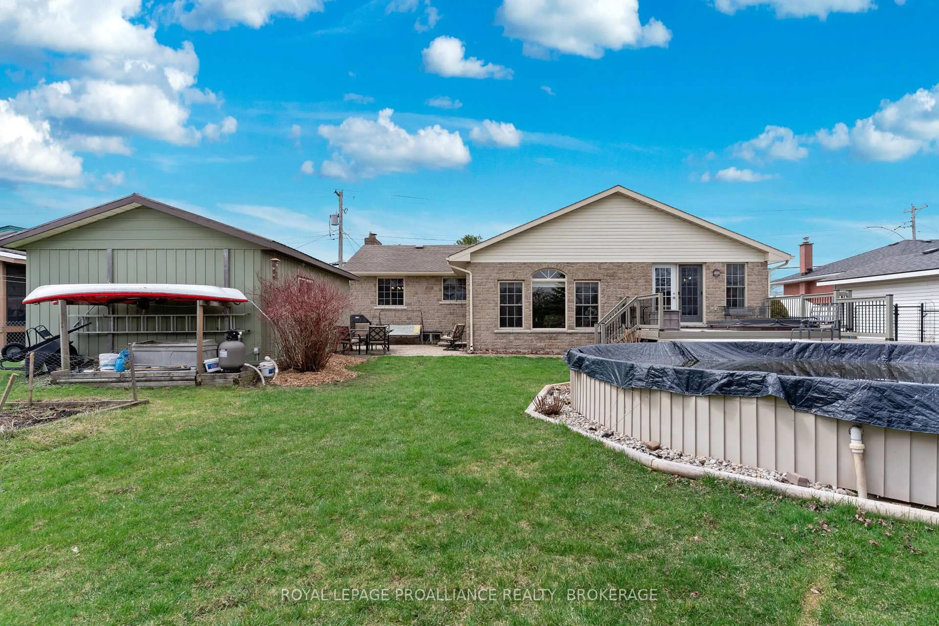 A pic from outside/outdoor area/front of a property/back of a property/a pic from drone, water/lake/river/ocean view for 31 Sherwood Ave, Loyalist Ontario K7N 1N3