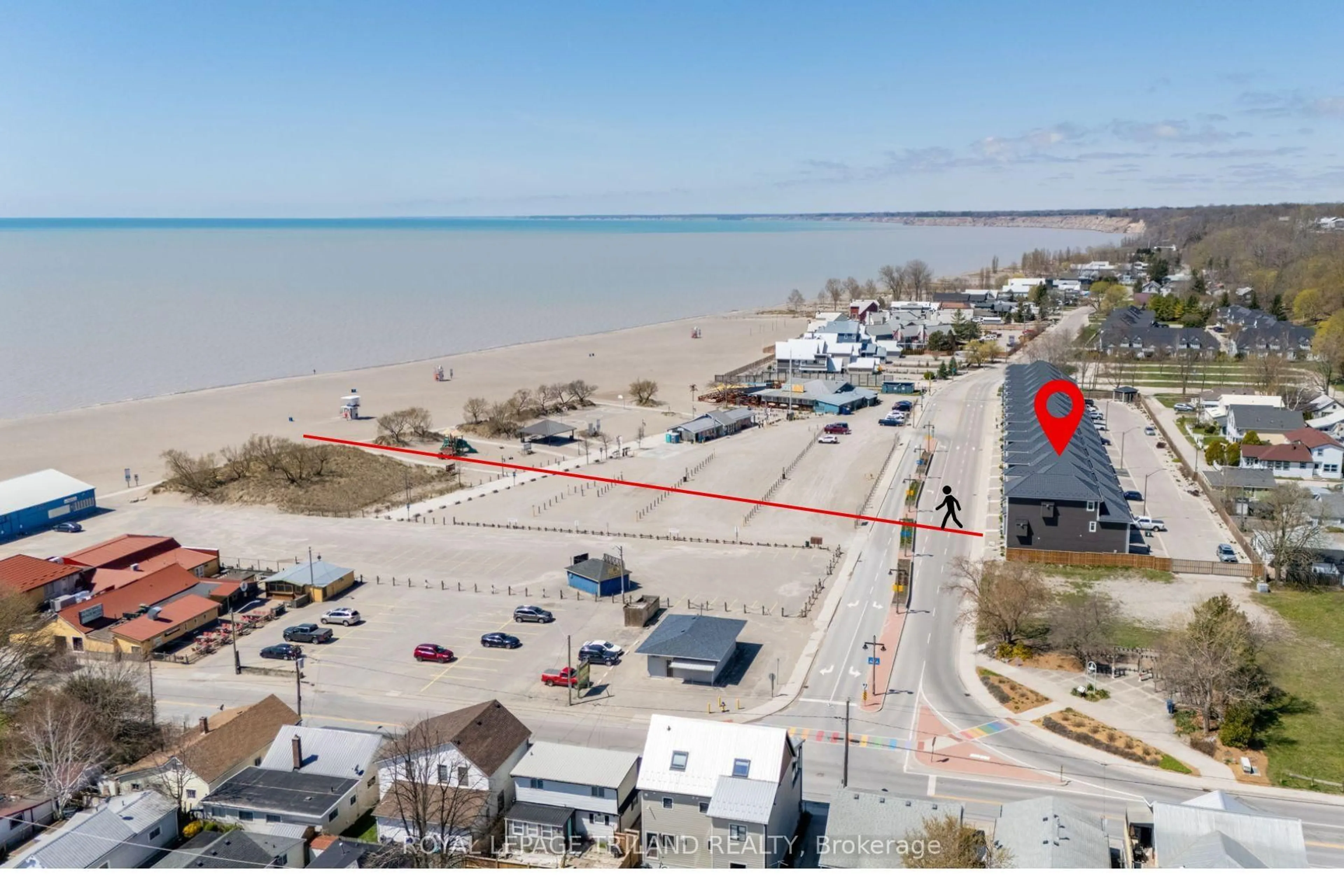 A pic from outside/outdoor area/front of a property/back of a property/a pic from drone, water/lake/river/ocean view for 355 Edith Cavell Blvd #15, Central Elgin Ontario N5L 0A3