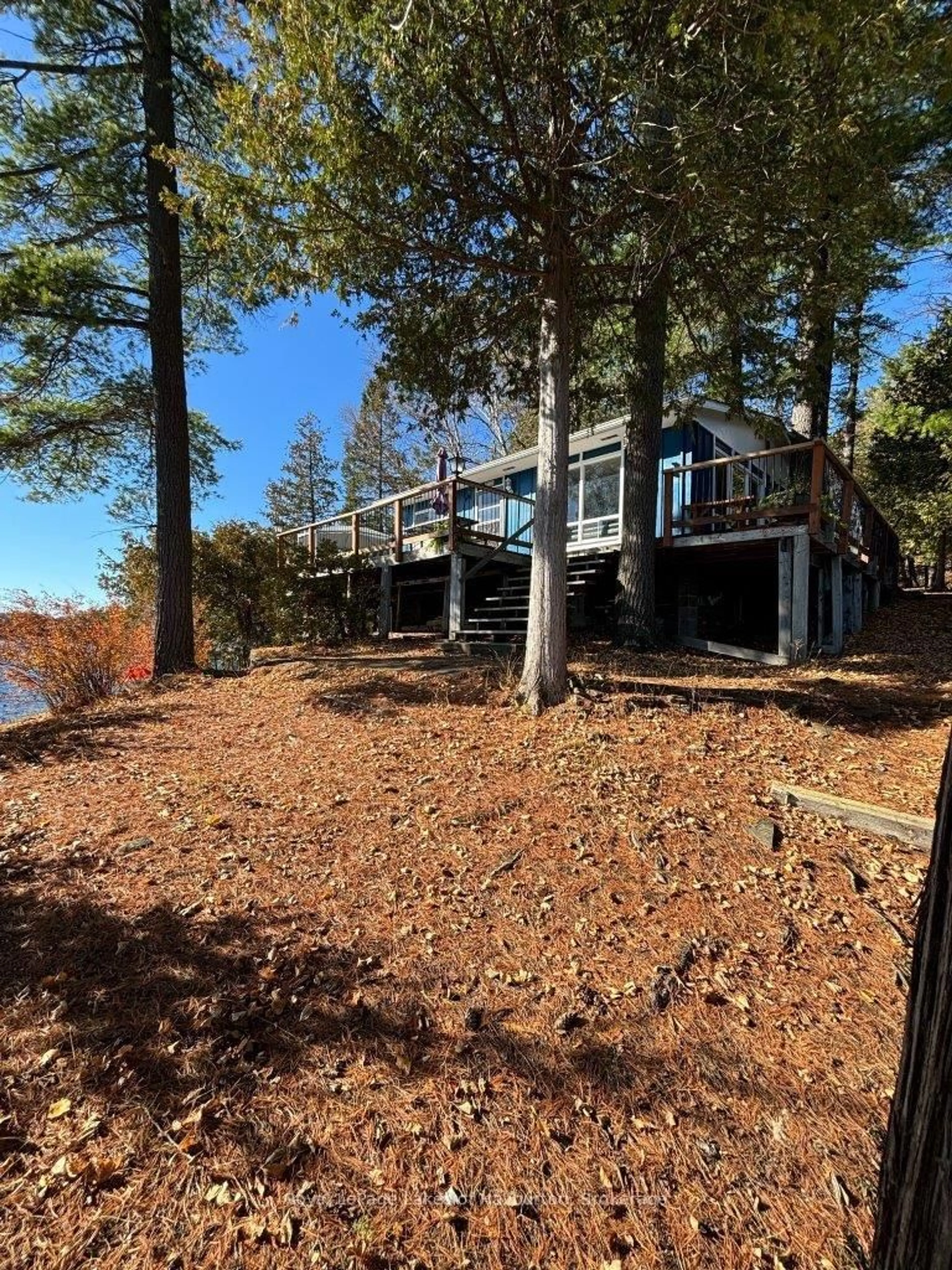 A pic from outside/outdoor area/front of a property/back of a property/a pic from drone, water/lake/river/ocean view for 96 Pine Point Tr, Trent Lakes Ontario K0M 2A0