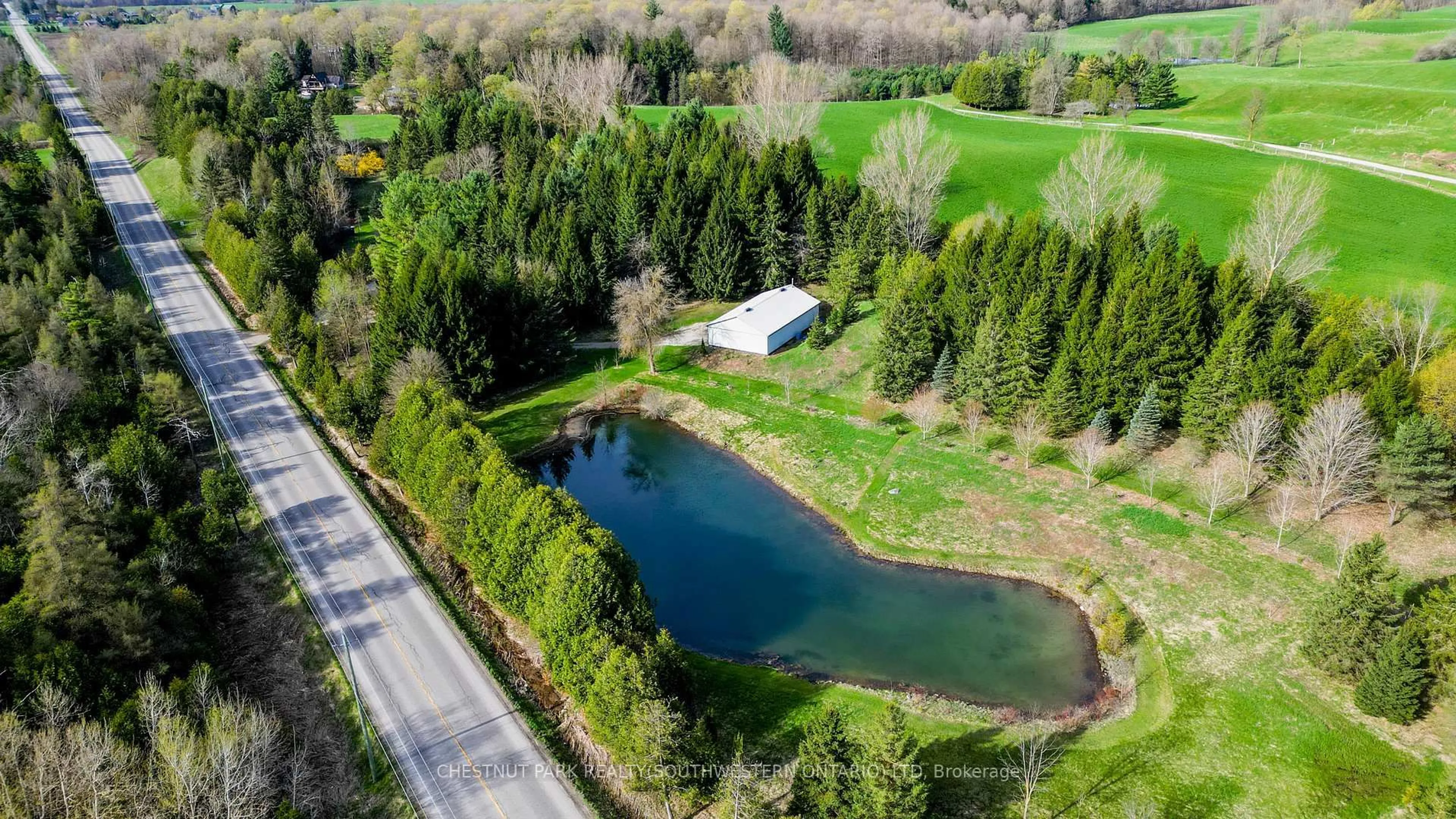 A pic from outside/outdoor area/front of a property/back of a property/a pic from drone, water/lake/river/ocean view for 2060 Moser-Young Rd, Wellesley Ontario N0B 2T0