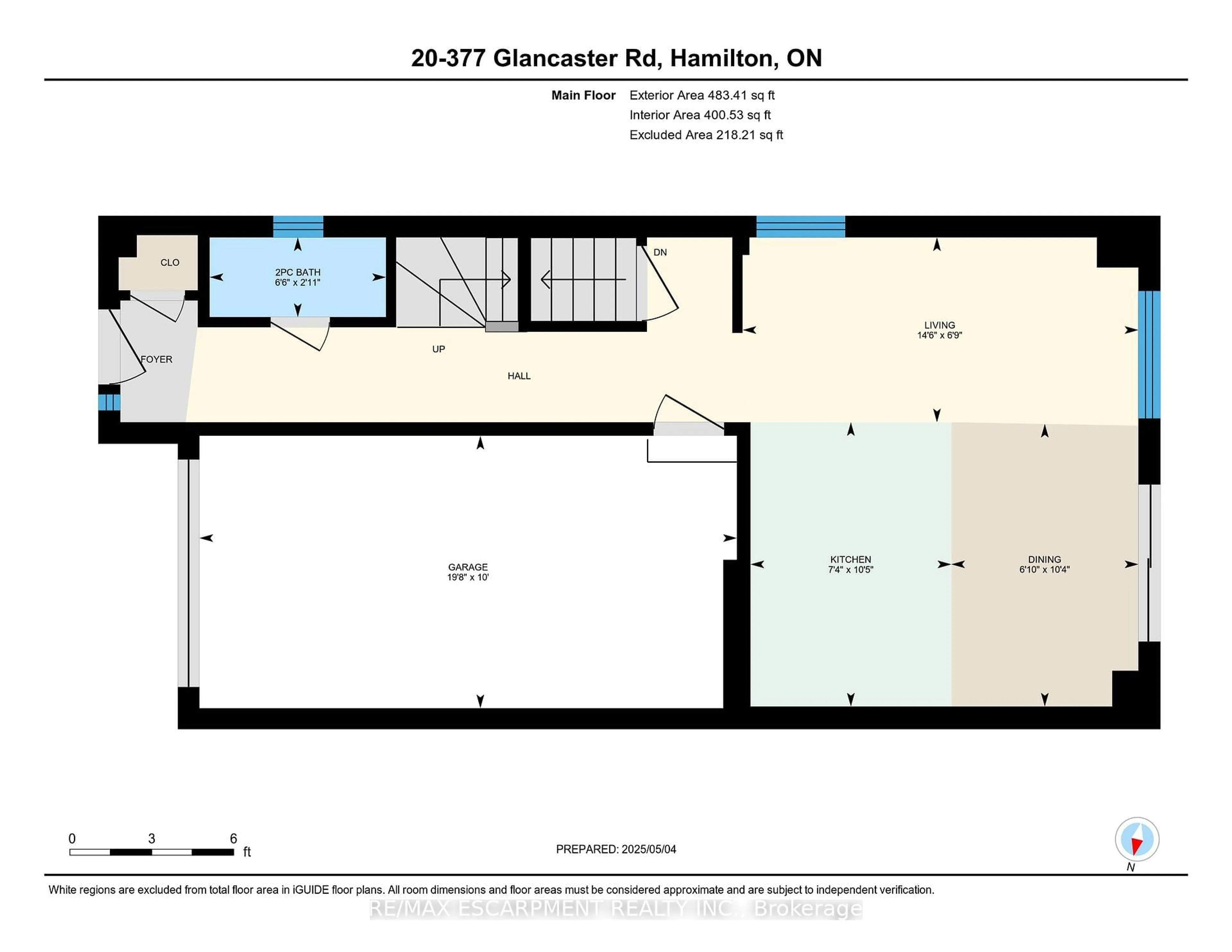 Floor plan for 377 Glancaster Rd #20, Hamilton Ontario L9G 0G4