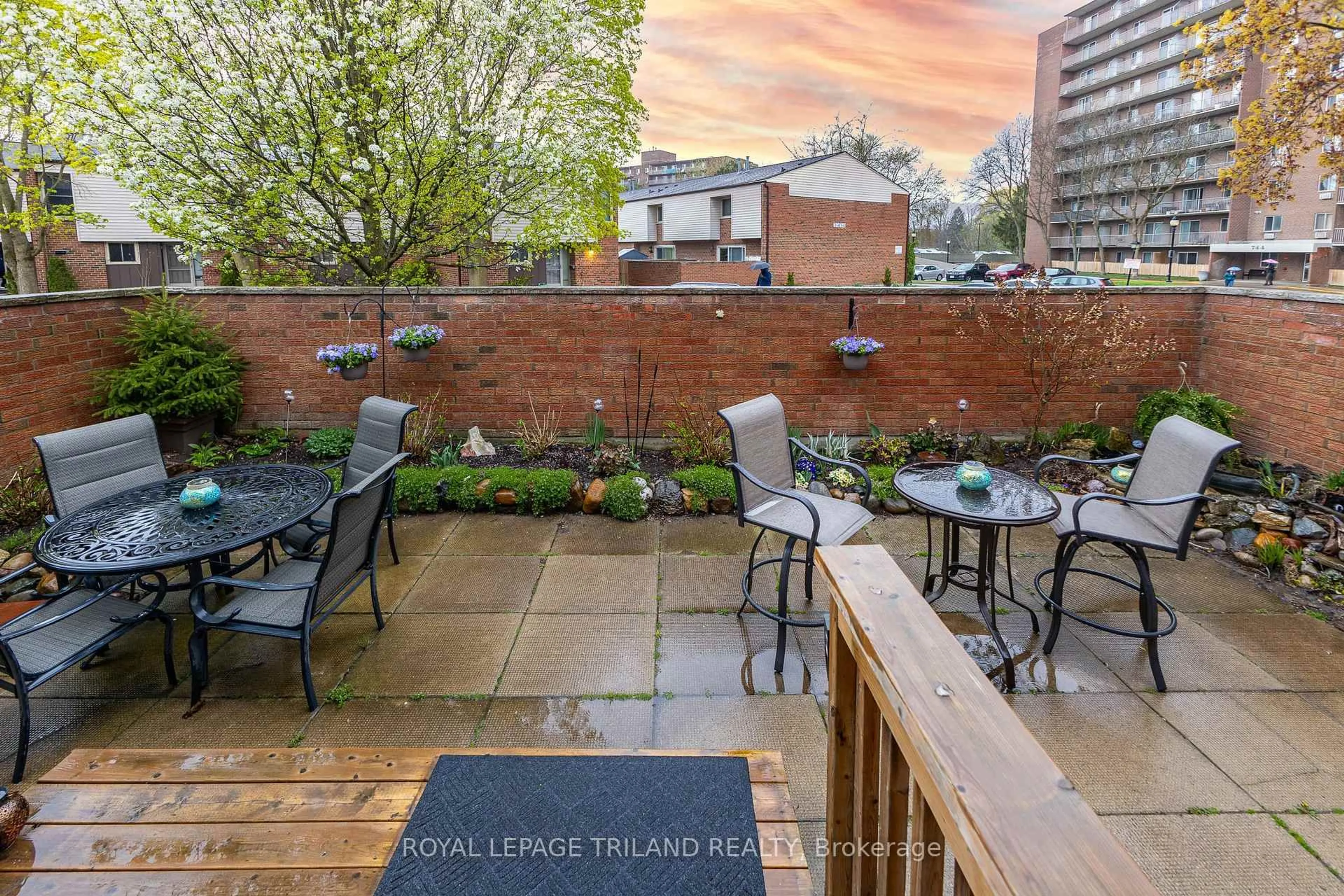 Patio, city buildings view from balcony for 770 Fanshawe Park Rd #22, London North Ontario N5X 1L5