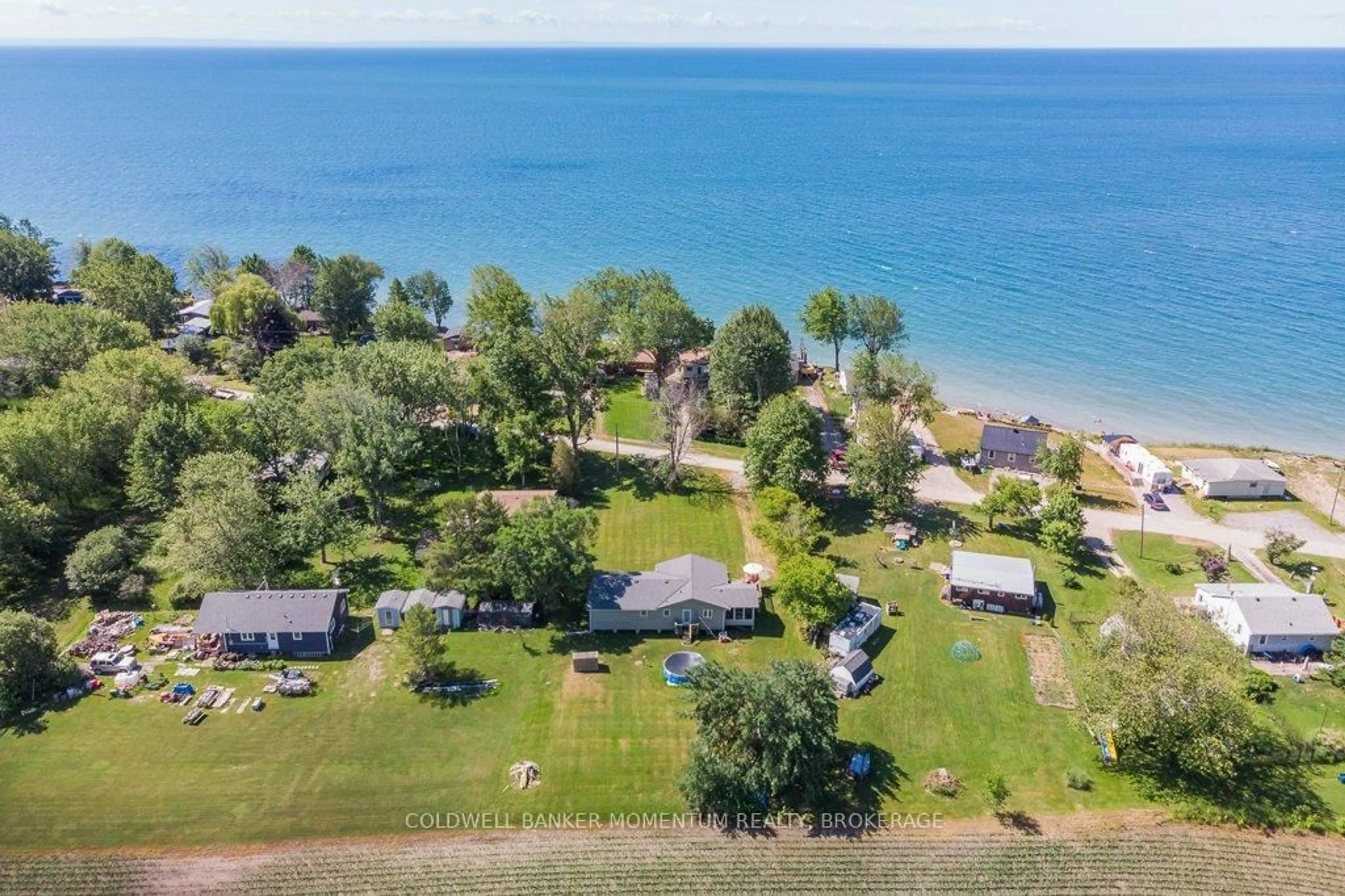 A pic from outside/outdoor area/front of a property/back of a property/a pic from drone, water/lake/river/ocean view for 38 DERNER Line, Haldimand Ontario N0A 1K0