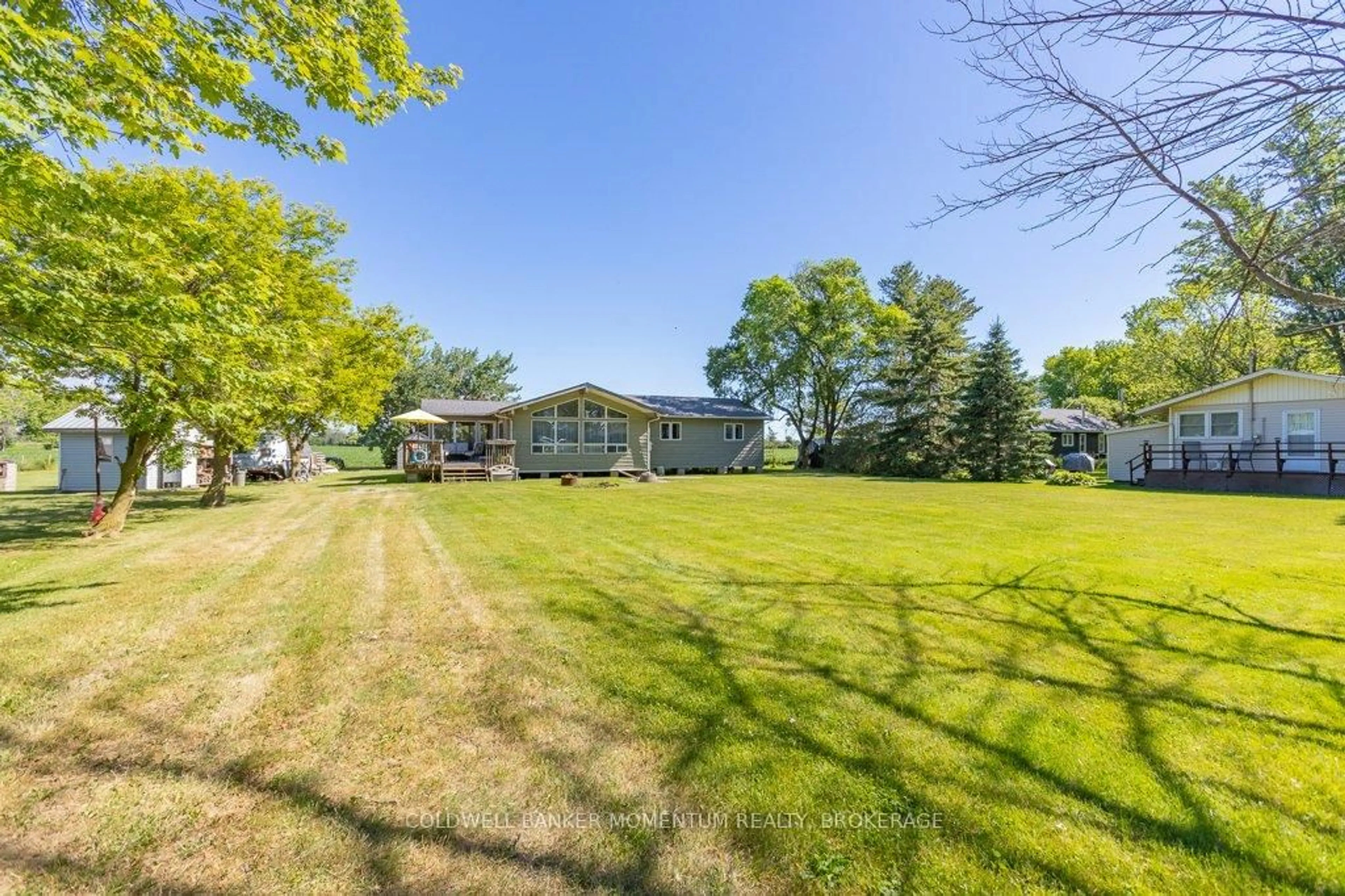 A pic from outside/outdoor area/front of a property/back of a property/a pic from drone, water/lake/river/ocean view for 38 DERNER Line, Haldimand Ontario N0A 1K0