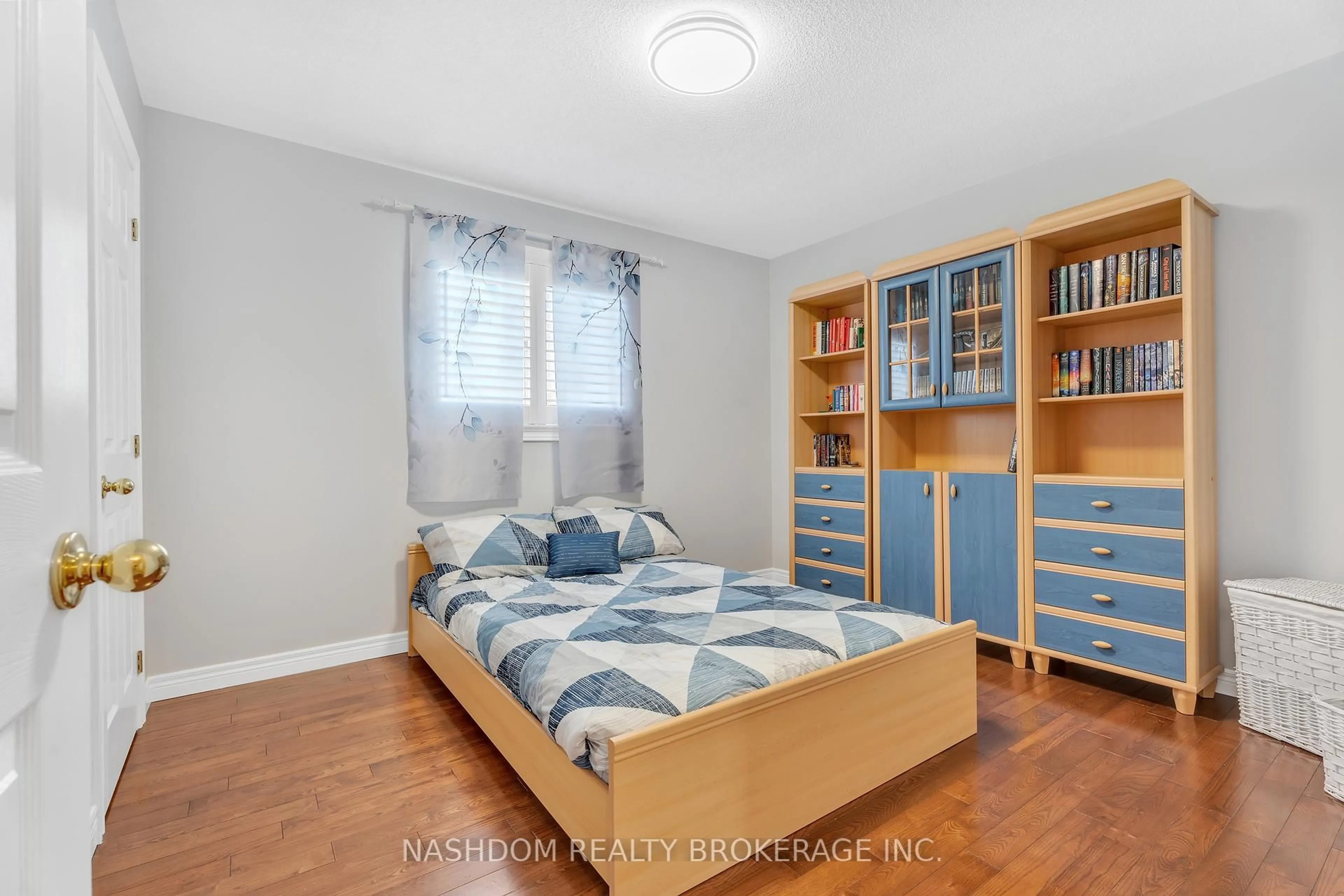 Bedroom with bed, wood/laminate floor for 42 Archer Way, Hamilton Ontario L0R 1W0