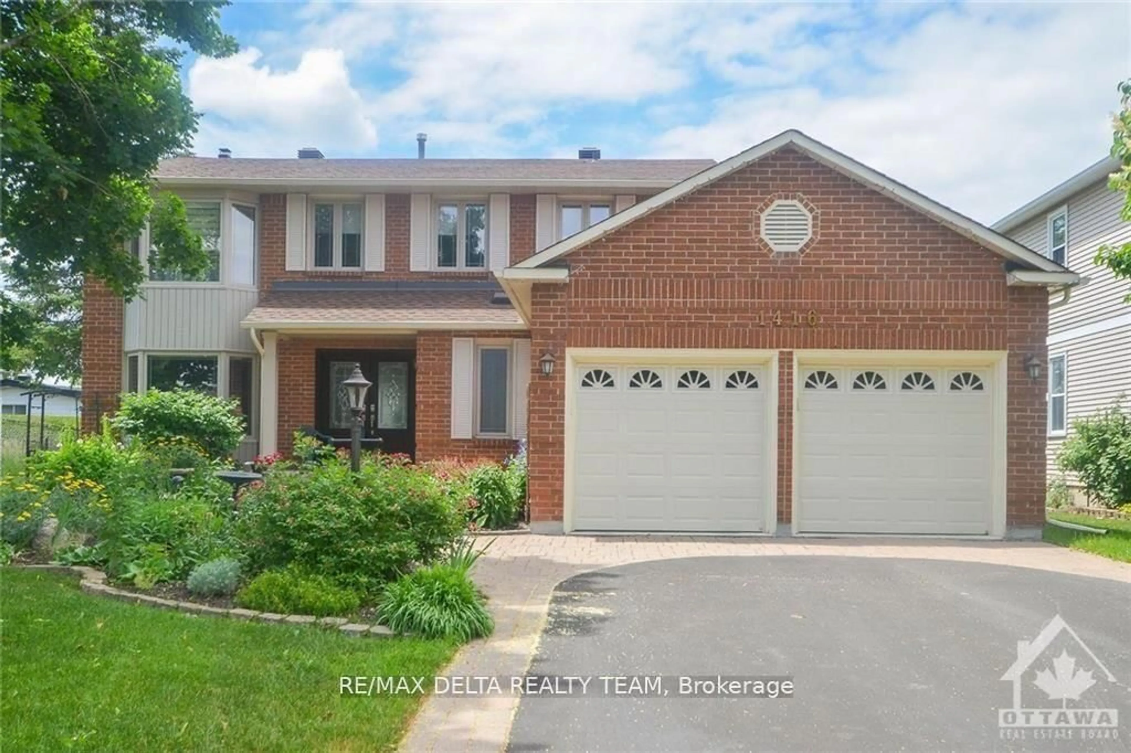 Home with brick exterior material, street for 1416 Bourcier Dr, Orleans Ontario K1E 3K8