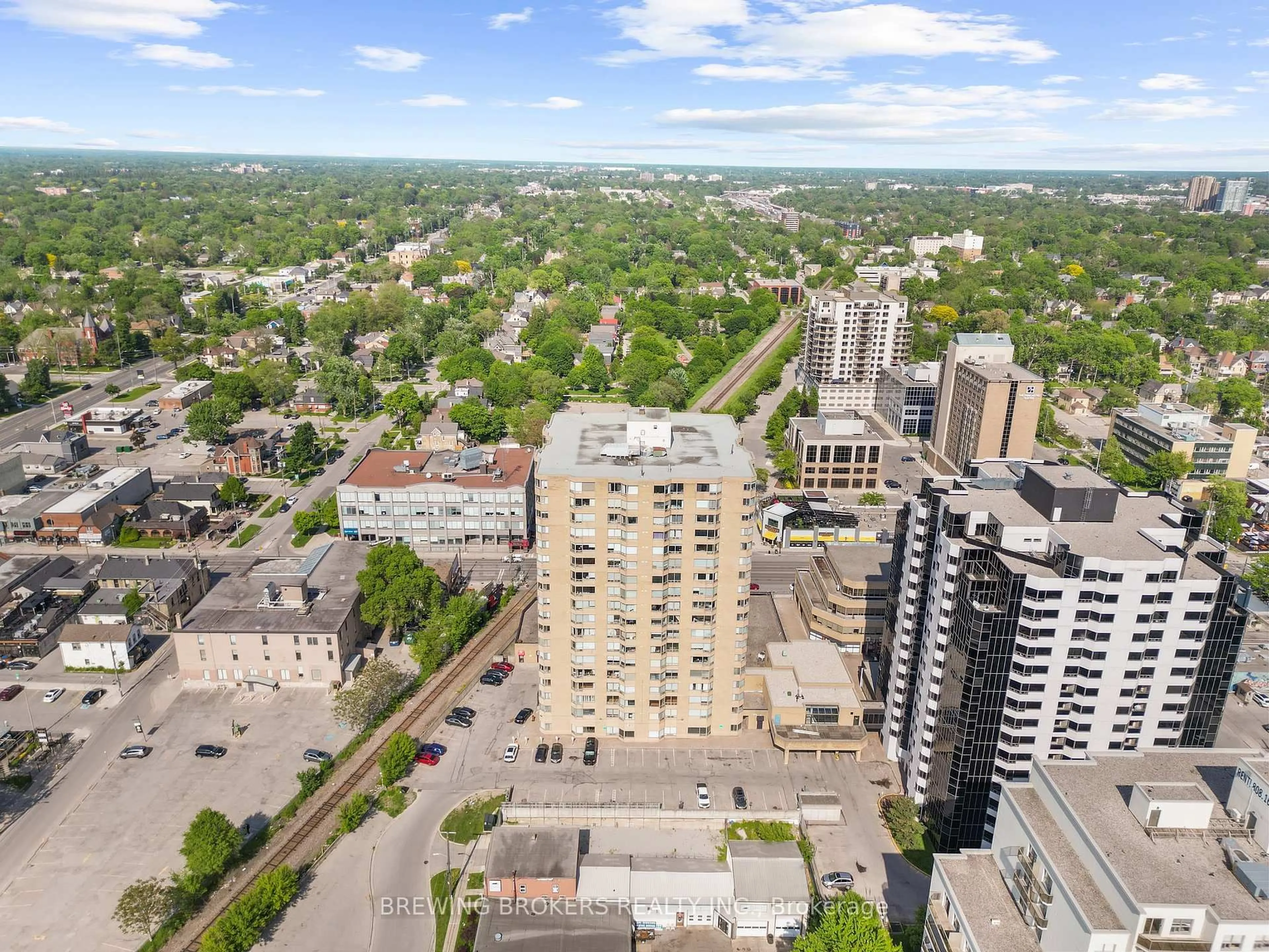 A pic from outside/outdoor area/front of a property/back of a property/a pic from drone, city buildings view from balcony for 695 Richmond St #1501, London East Ontario N6A 5M6