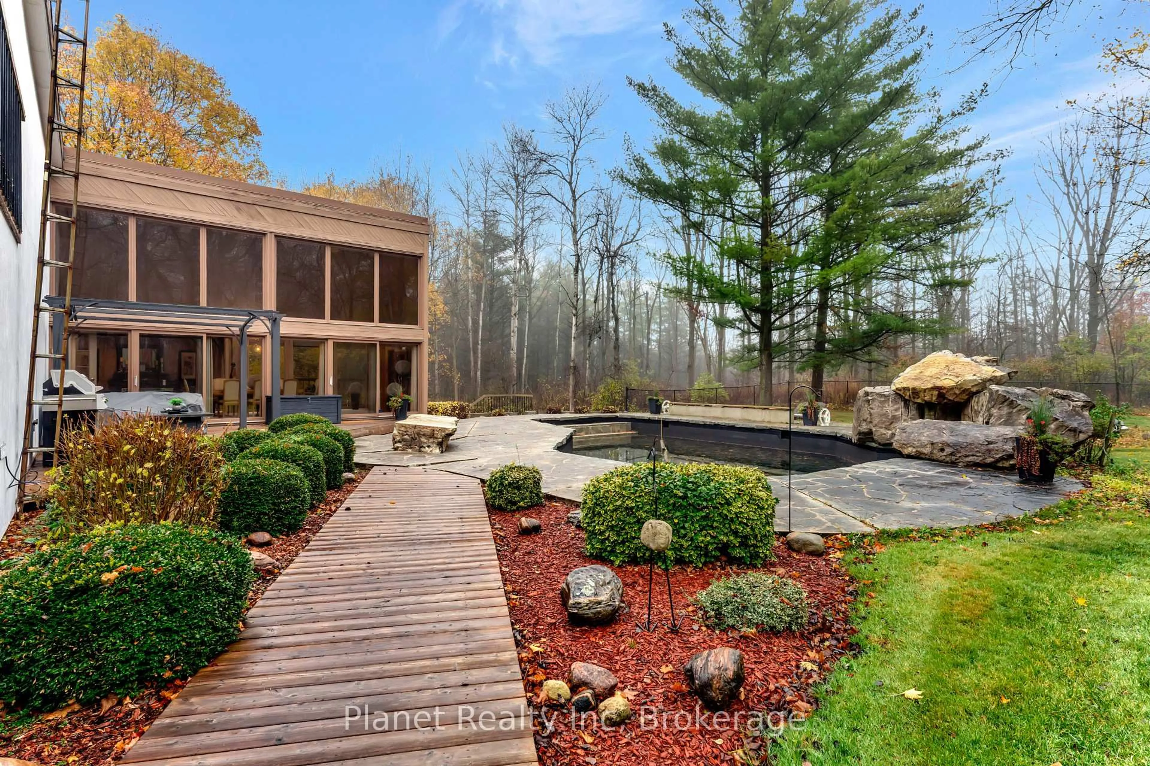 A pic from outside/outdoor area/front of a property/back of a property/a pic from drone, forest/trees view for 7011 Concession 4 Concession, Puslinch Ontario N0B 2J0