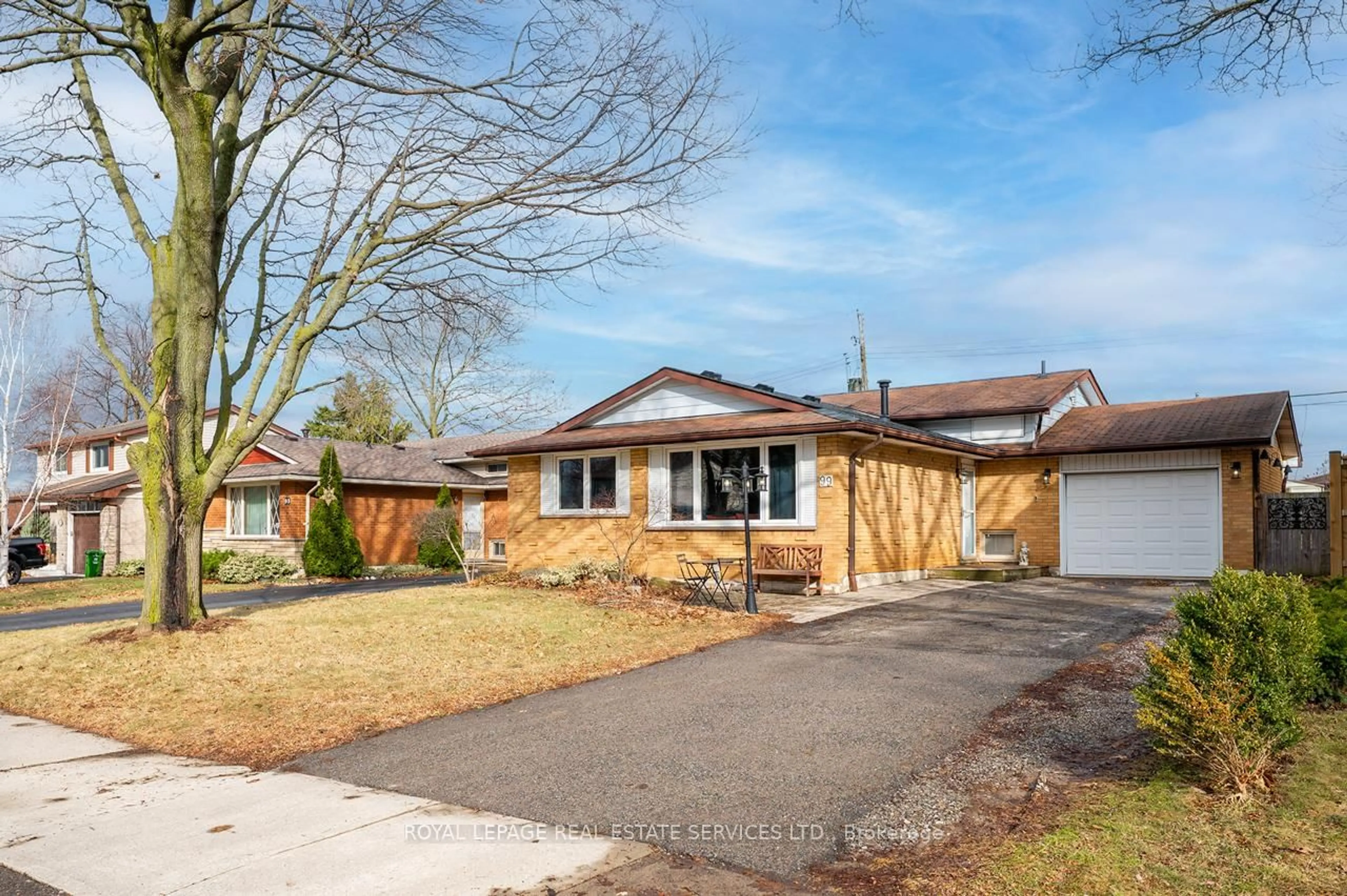 Home with brick exterior material, street for 99 Mountbatten Dr, Hamilton Ontario L9C 3V6