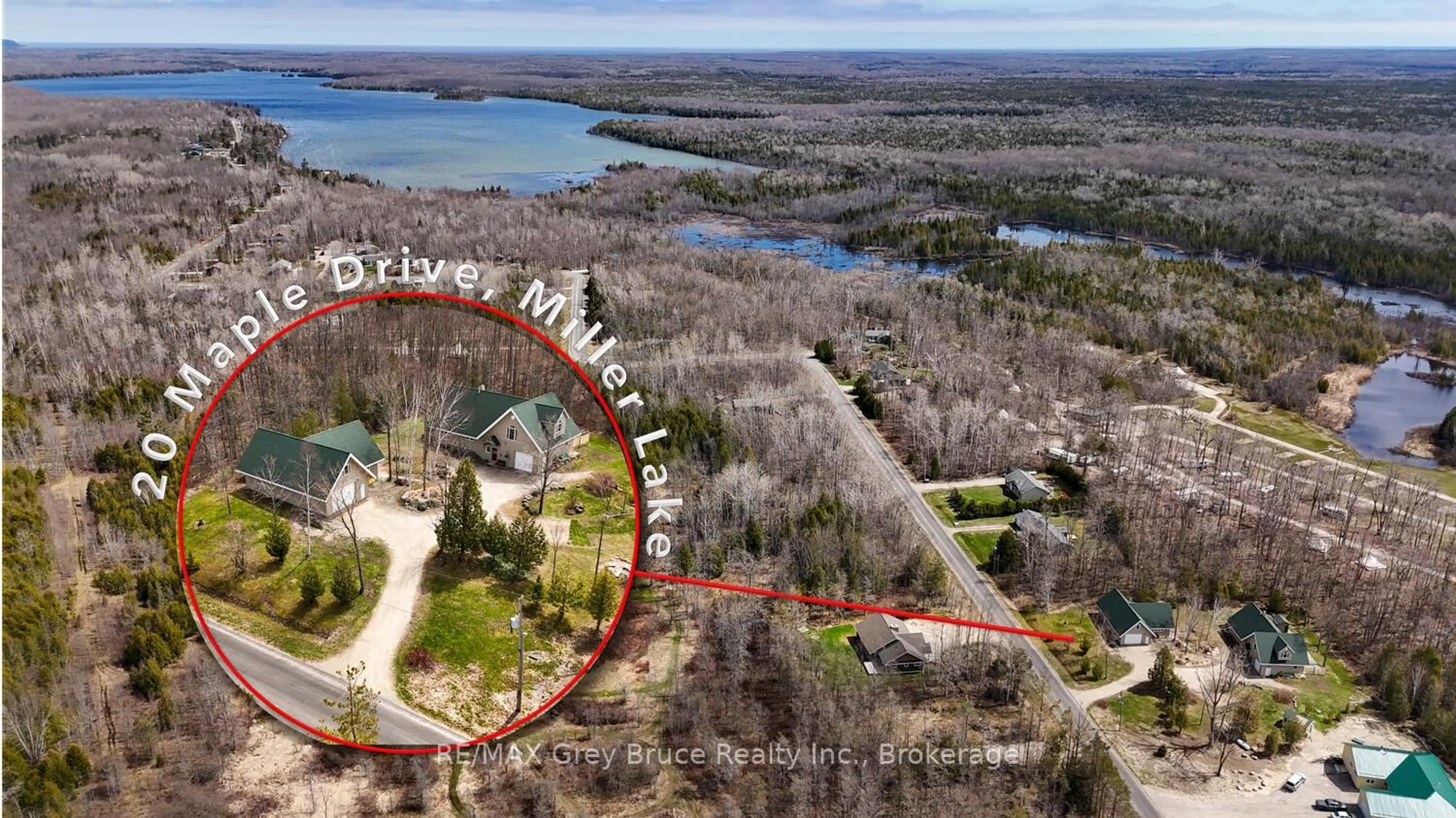 A pic from outside/outdoor area/front of a property/back of a property/a pic from drone, water/lake/river/ocean view for 20 Maple Dr, Northern Bruce Peninsula Ontario N0H 1Z0