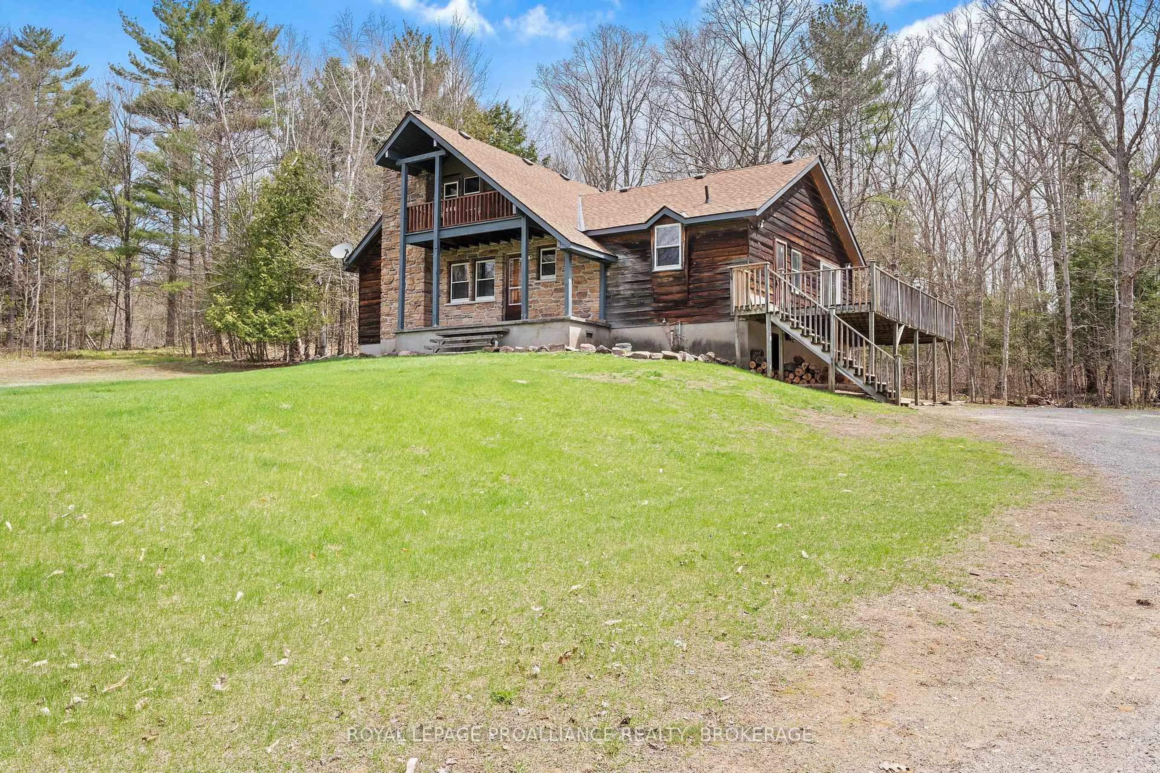 A pic from outside/outdoor area/front of a property/back of a property/a pic from drone, water/lake/river/ocean view for 7558 Highway 38 N/A, Verona Ontario K0H 2W0