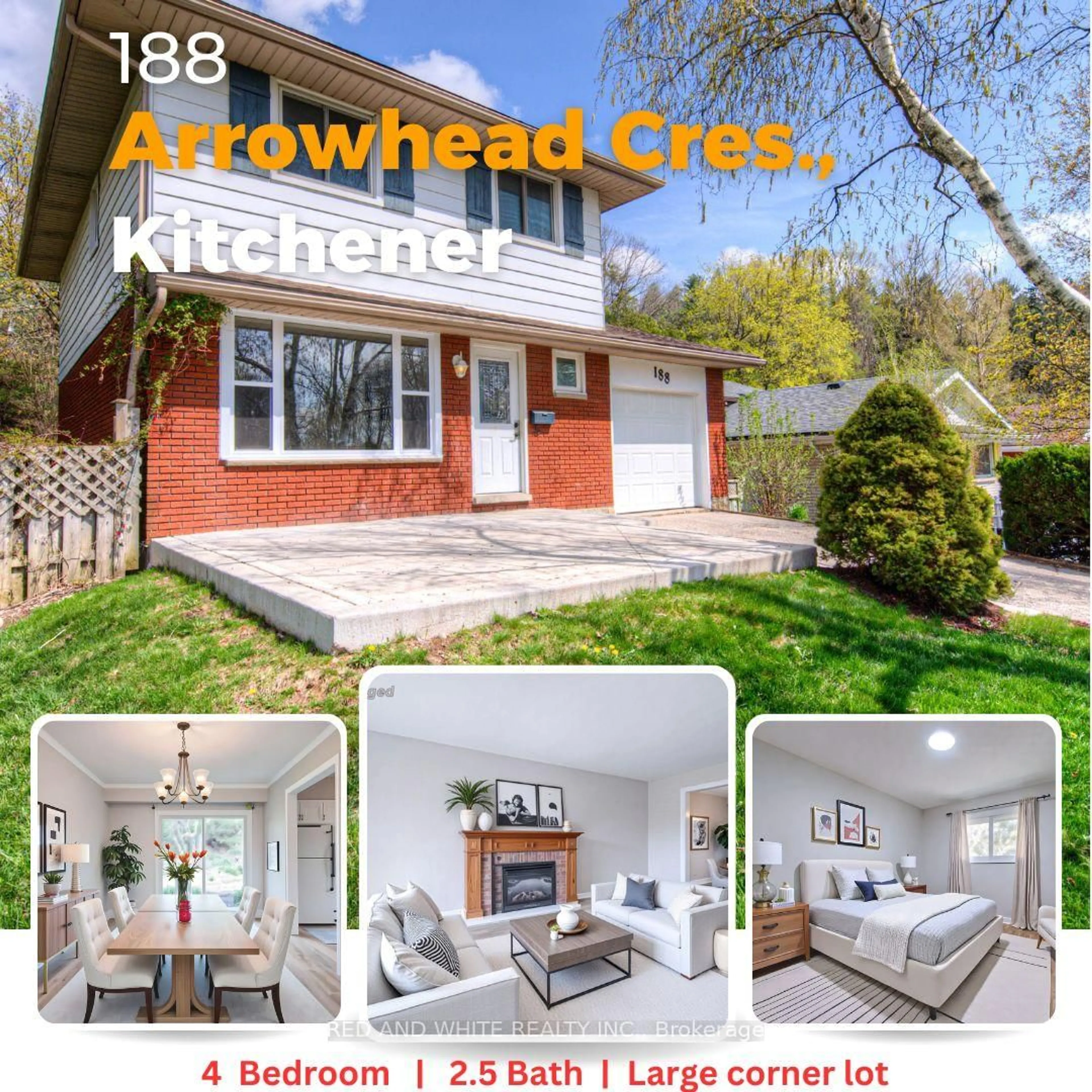 Open concept kitchen, wood/laminate floor for 188 Arrowhead Cres, Kitchener Ontario N2P 1B9