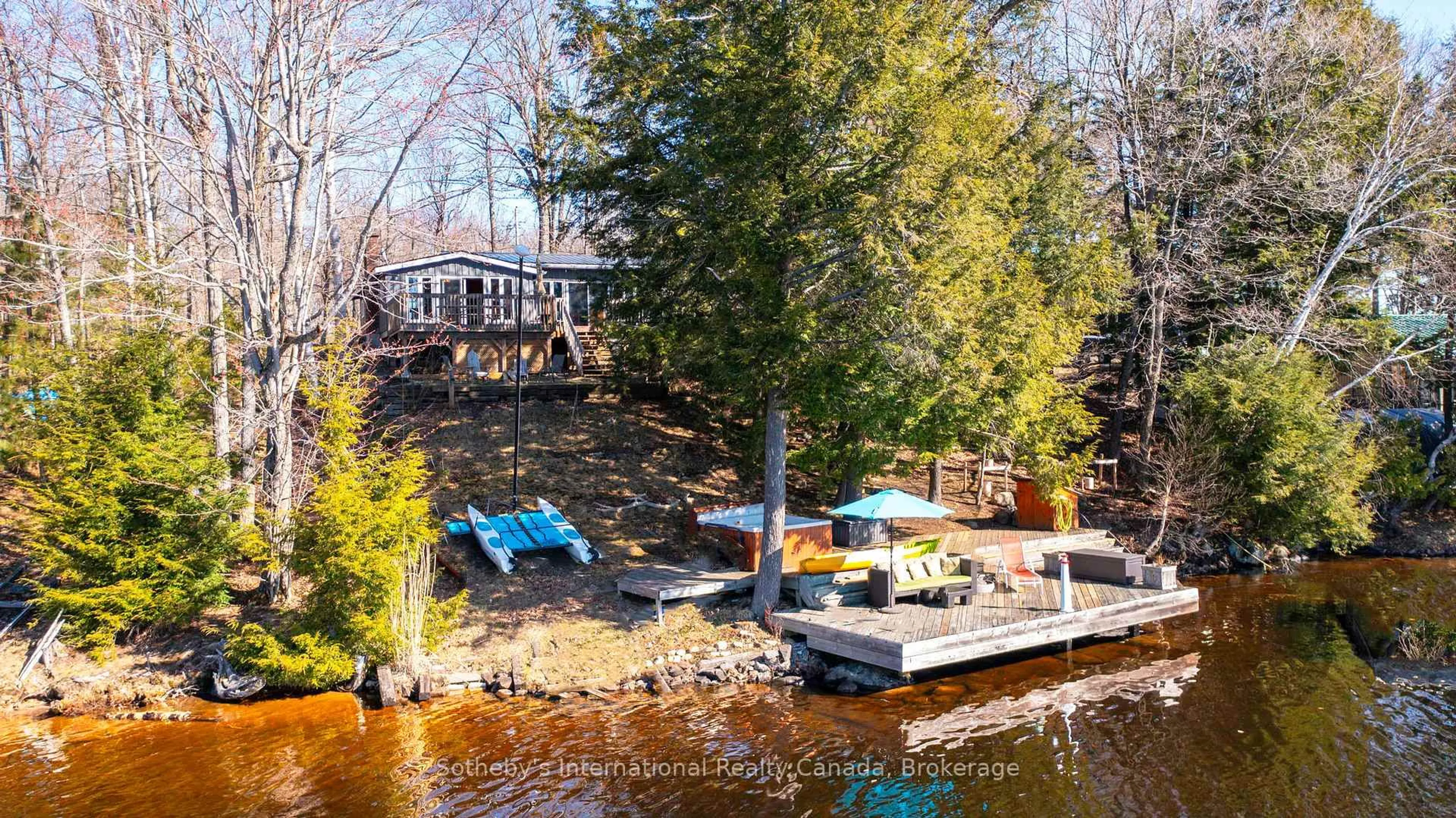A pic from outside/outdoor area/front of a property/back of a property/a pic from drone, water/lake/river/ocean view for 47 Deerfield Rd, McKellar Ontario P2A 2W7