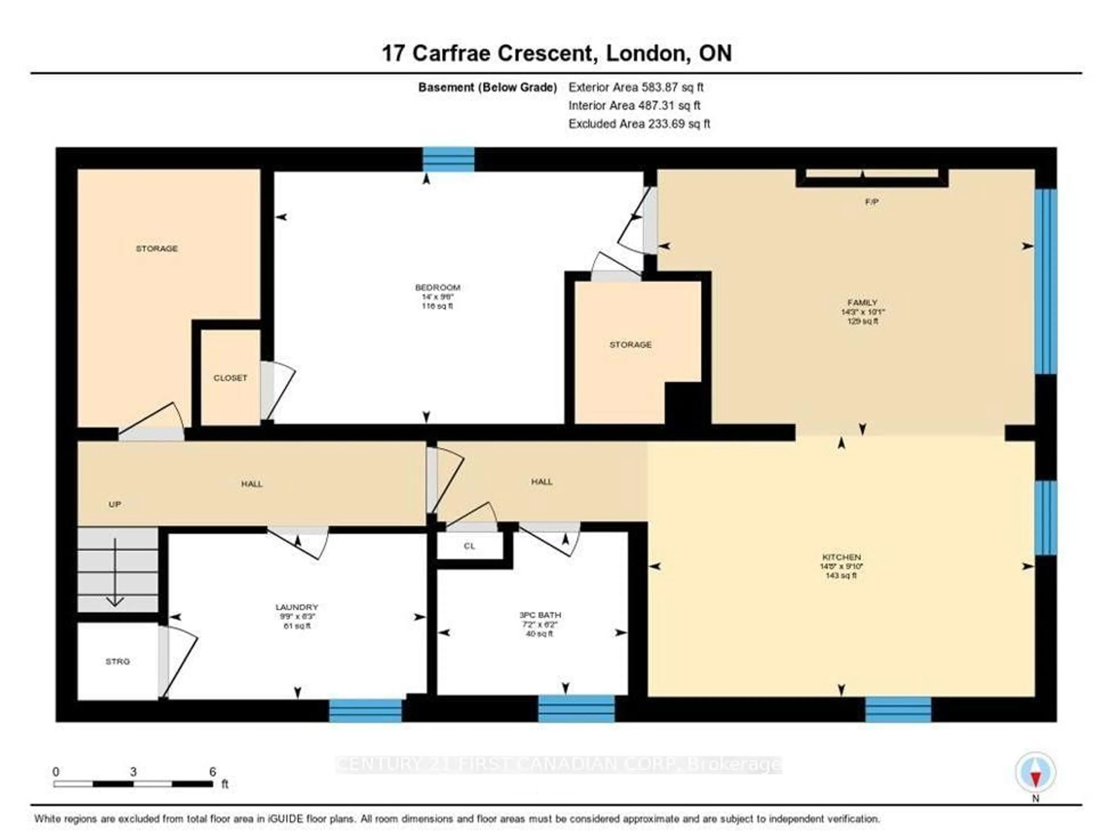 Floor plan for 17 Carfrae Cres, London South Ontario N6C 4A8