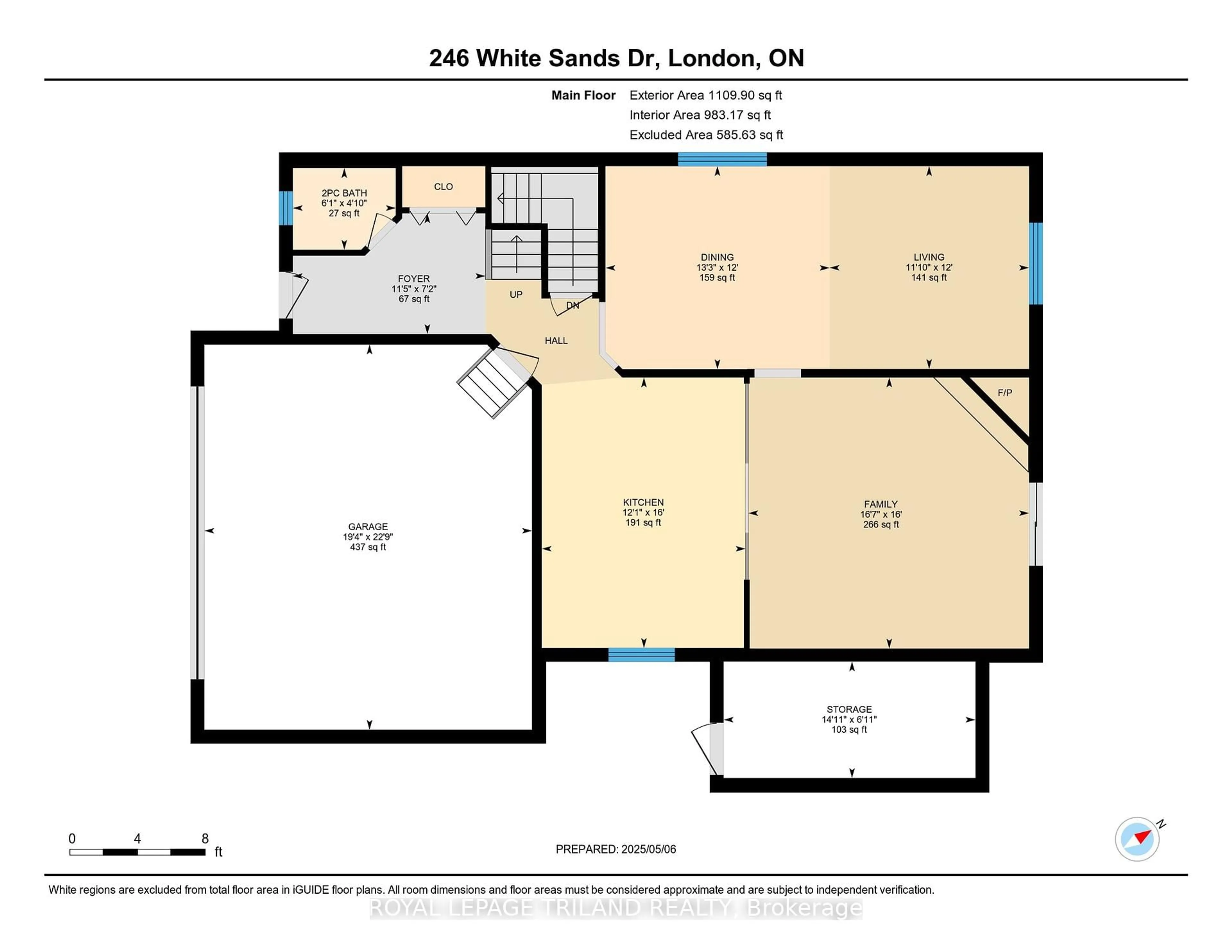 Floor plan for 246 White Sands Dr, London South Ontario N6M 1H9