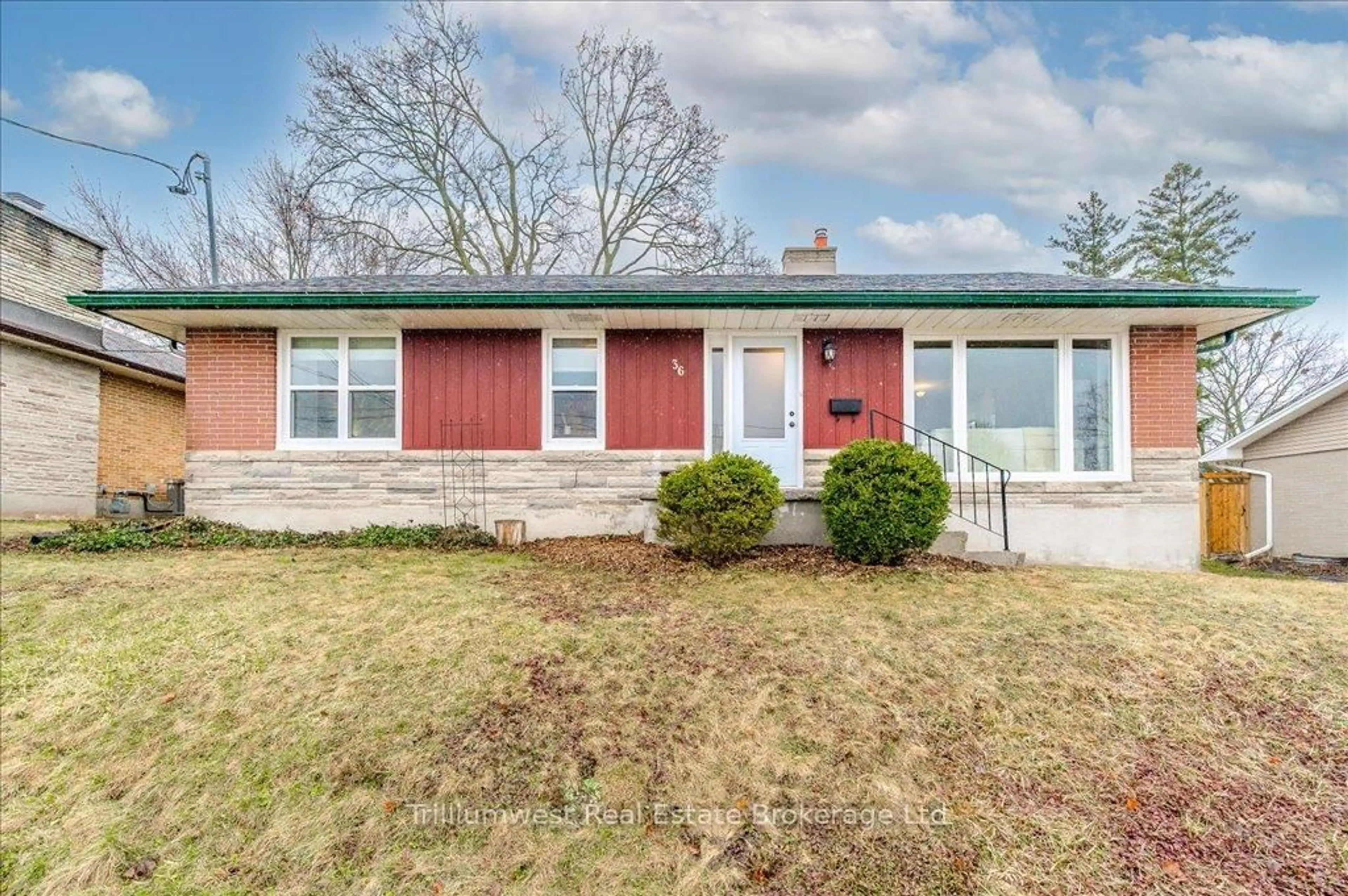 Home with vinyl exterior material, street for 36 Rosewood Ave, Guelph Ontario N1H 5Z9