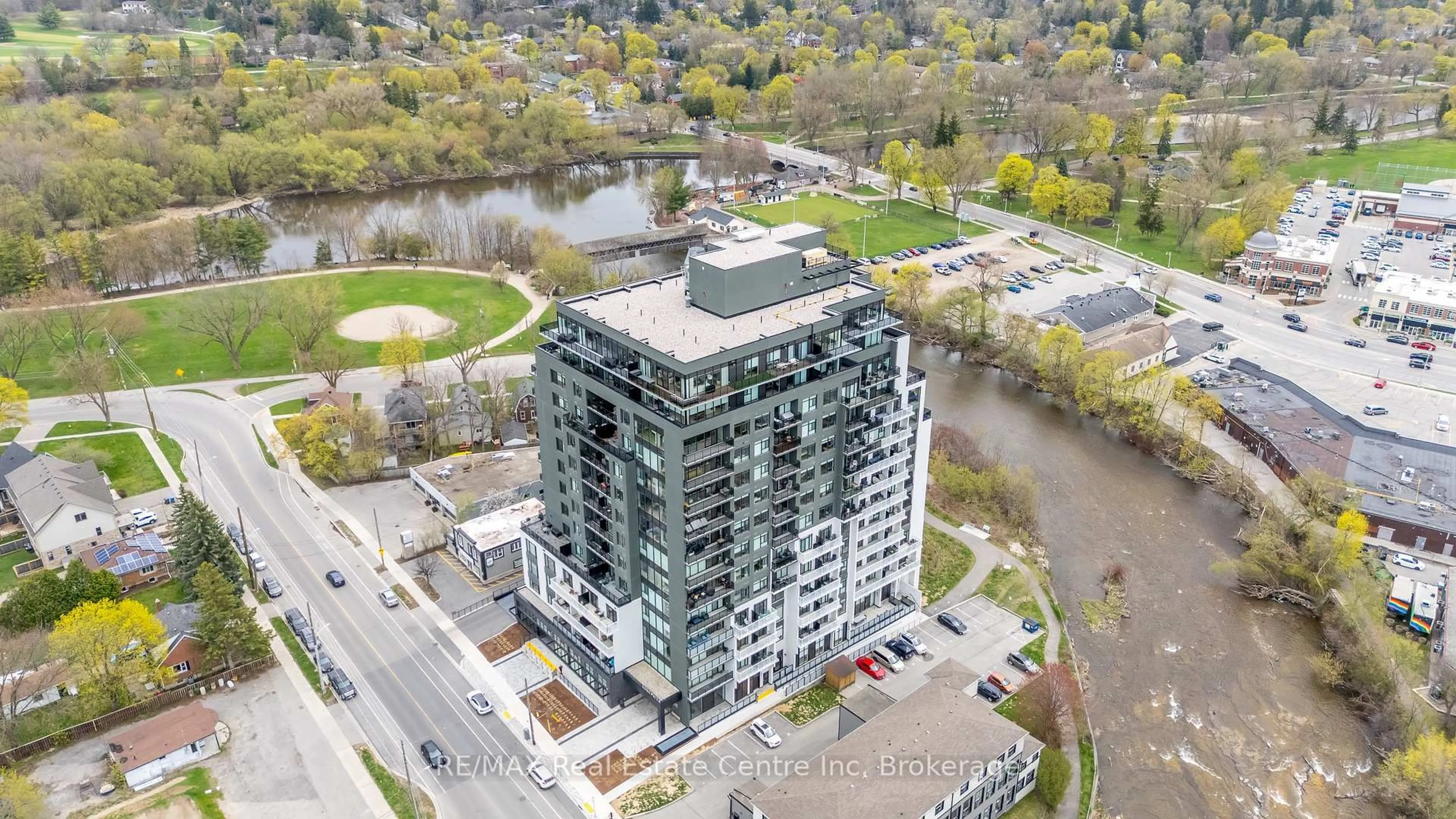 A pic from outside/outdoor area/front of a property/back of a property/a pic from drone, unknown for 71 Wyndham St #307, Guelph Ontario N1E 5R3
