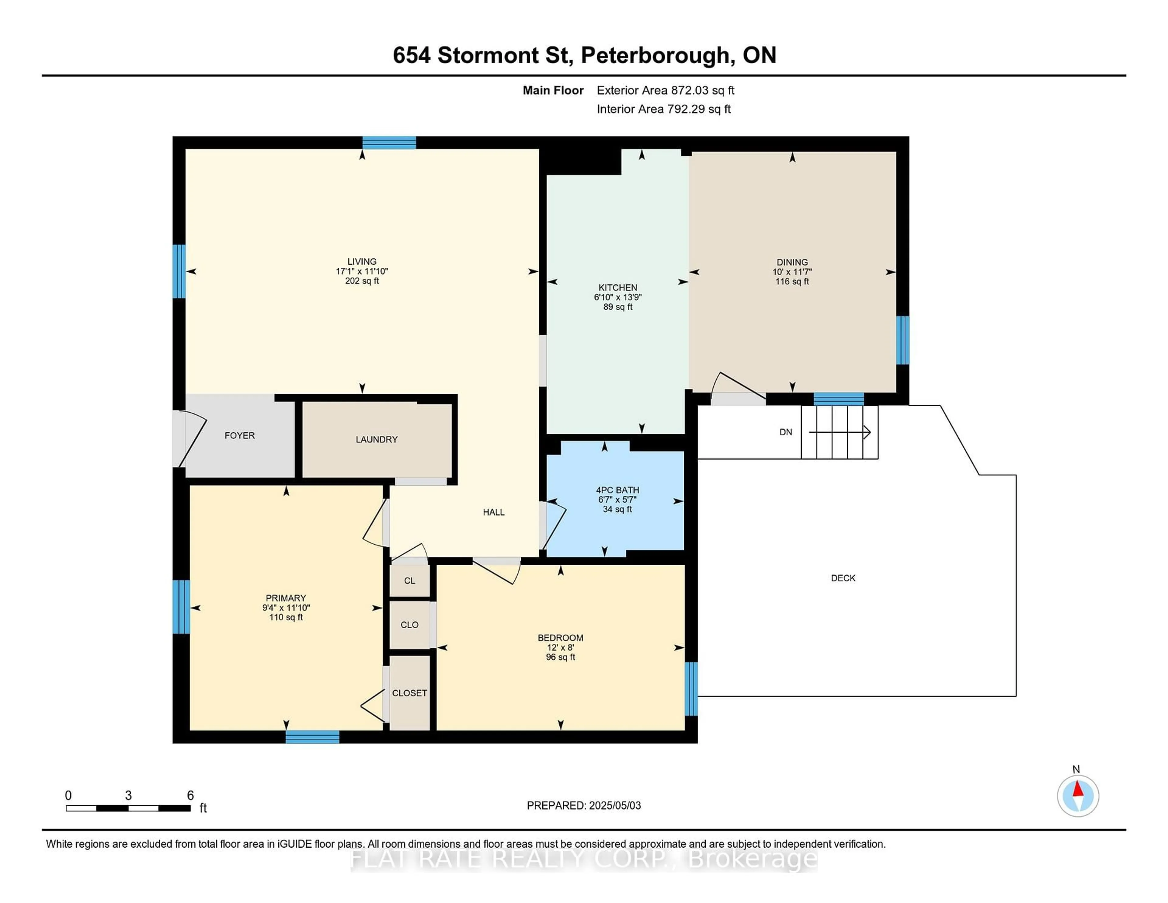 Floor plan for 654 STORMONT St, Peterborough Ontario K9H 6A6
