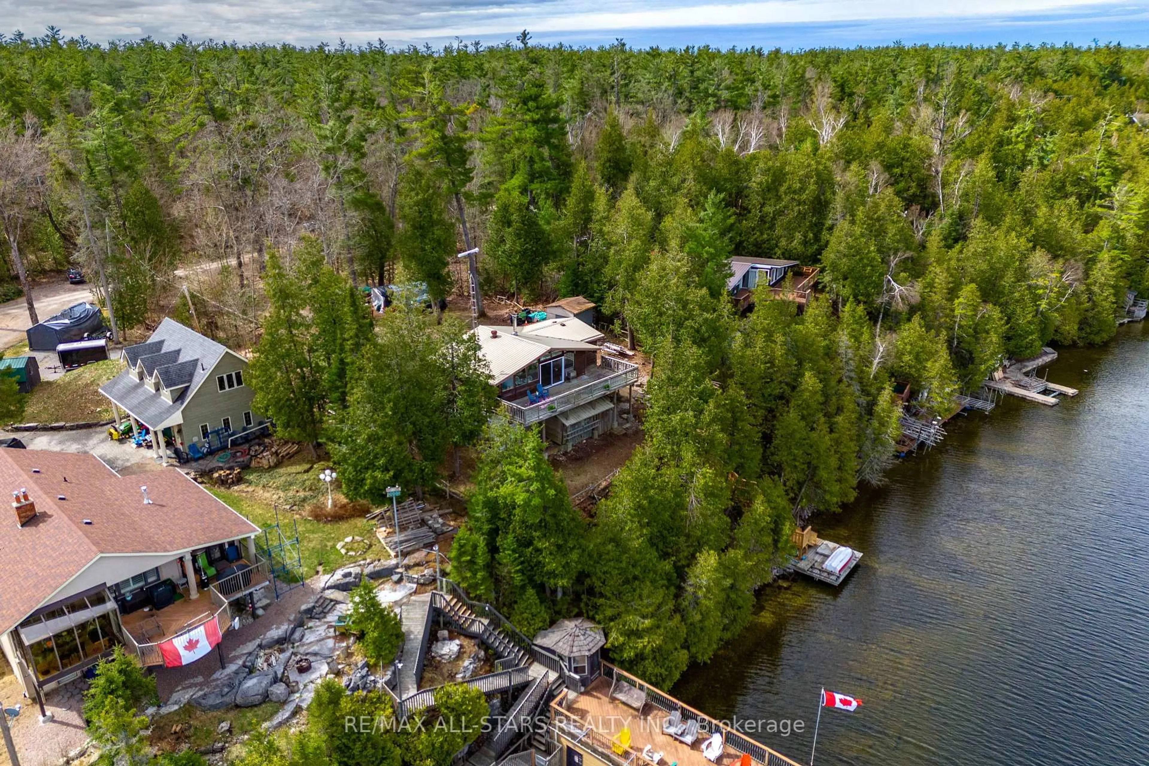 A pic from outside/outdoor area/front of a property/back of a property/a pic from drone, water/lake/river/ocean view for 149 Lakeside Dr, Kawartha Lakes Ontario K0M 1K0