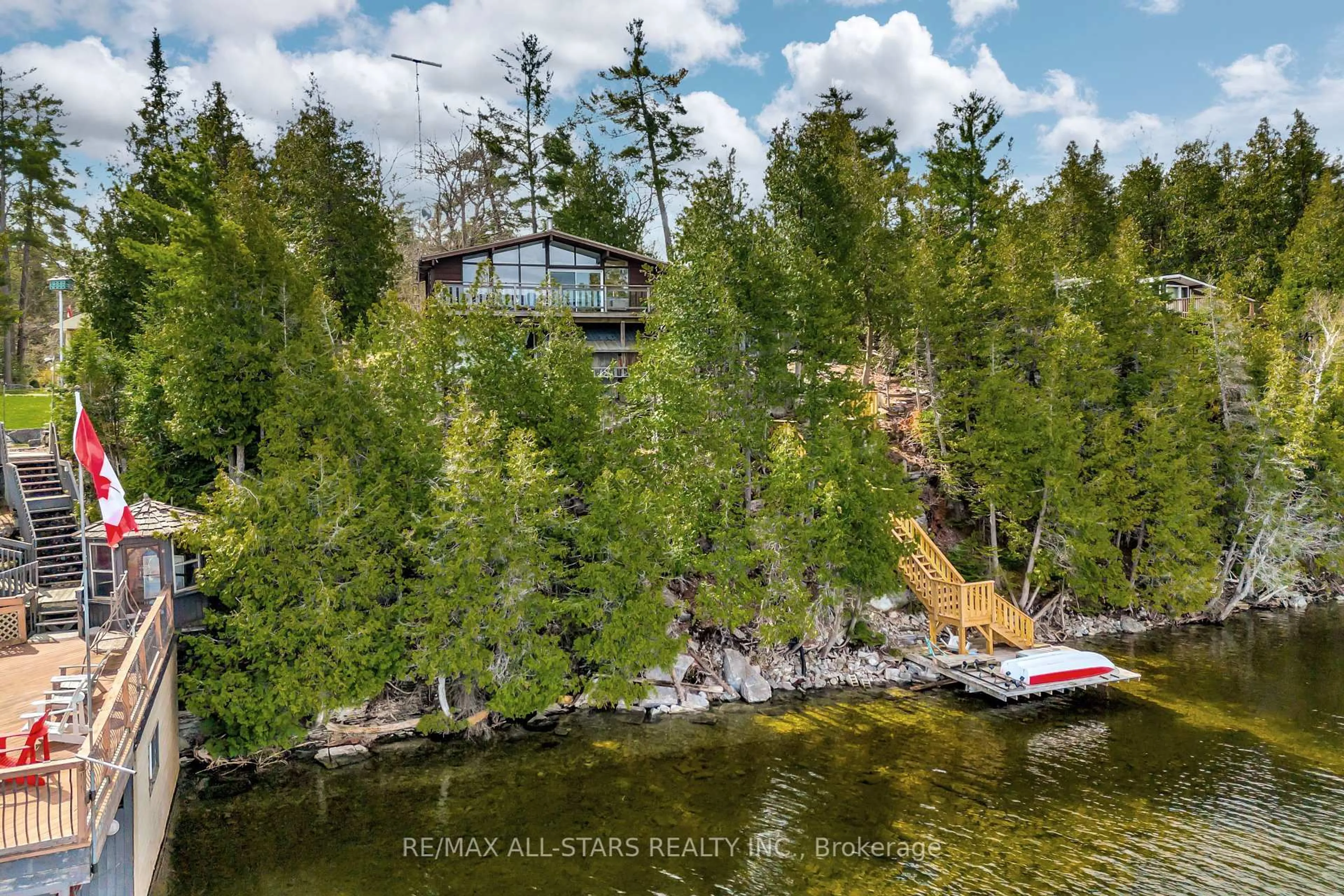 A pic from outside/outdoor area/front of a property/back of a property/a pic from drone, water/lake/river/ocean view for 149 Lakeside Dr, Kawartha Lakes Ontario K0M 1K0