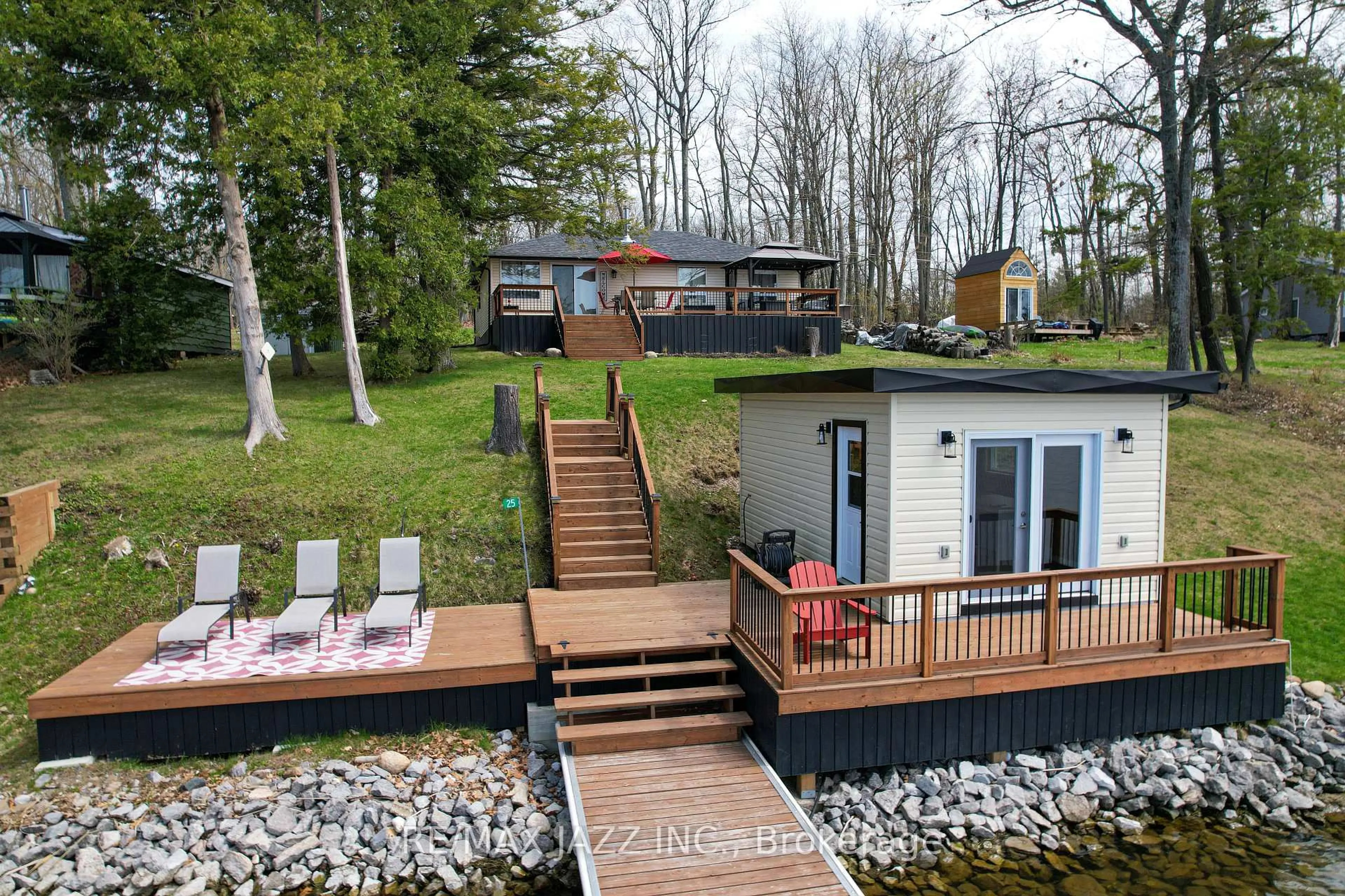 A pic from outside/outdoor area/front of a property/back of a property/a pic from drone, water/lake/river/ocean view for 25 Long Island N/A, Otonabee-South Monaghan Ontario K0B 1B0