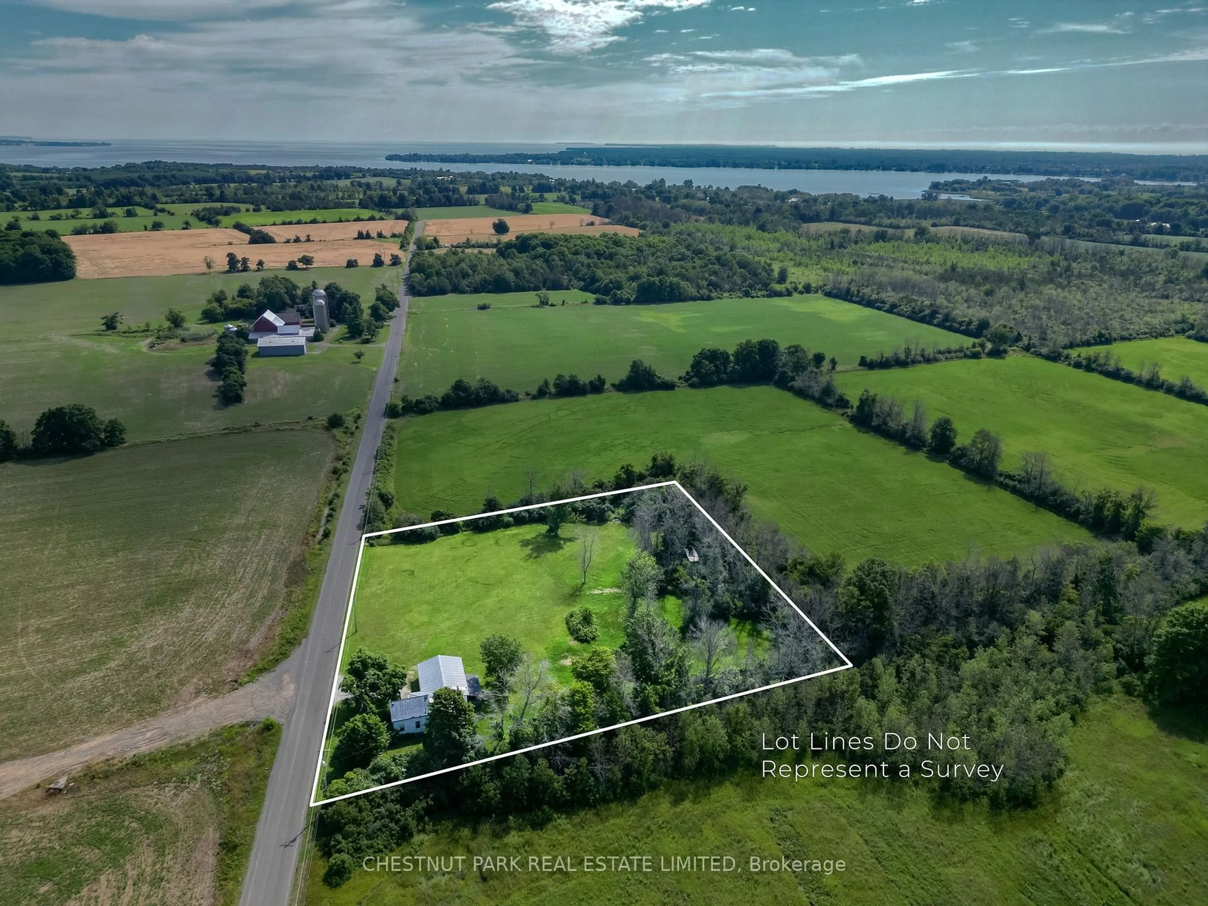 A pic from outside/outdoor area/front of a property/back of a property/a pic from drone, water/lake/river/ocean view for 126 Murphy Rd, Prince Edward County Ontario K0K 2P0