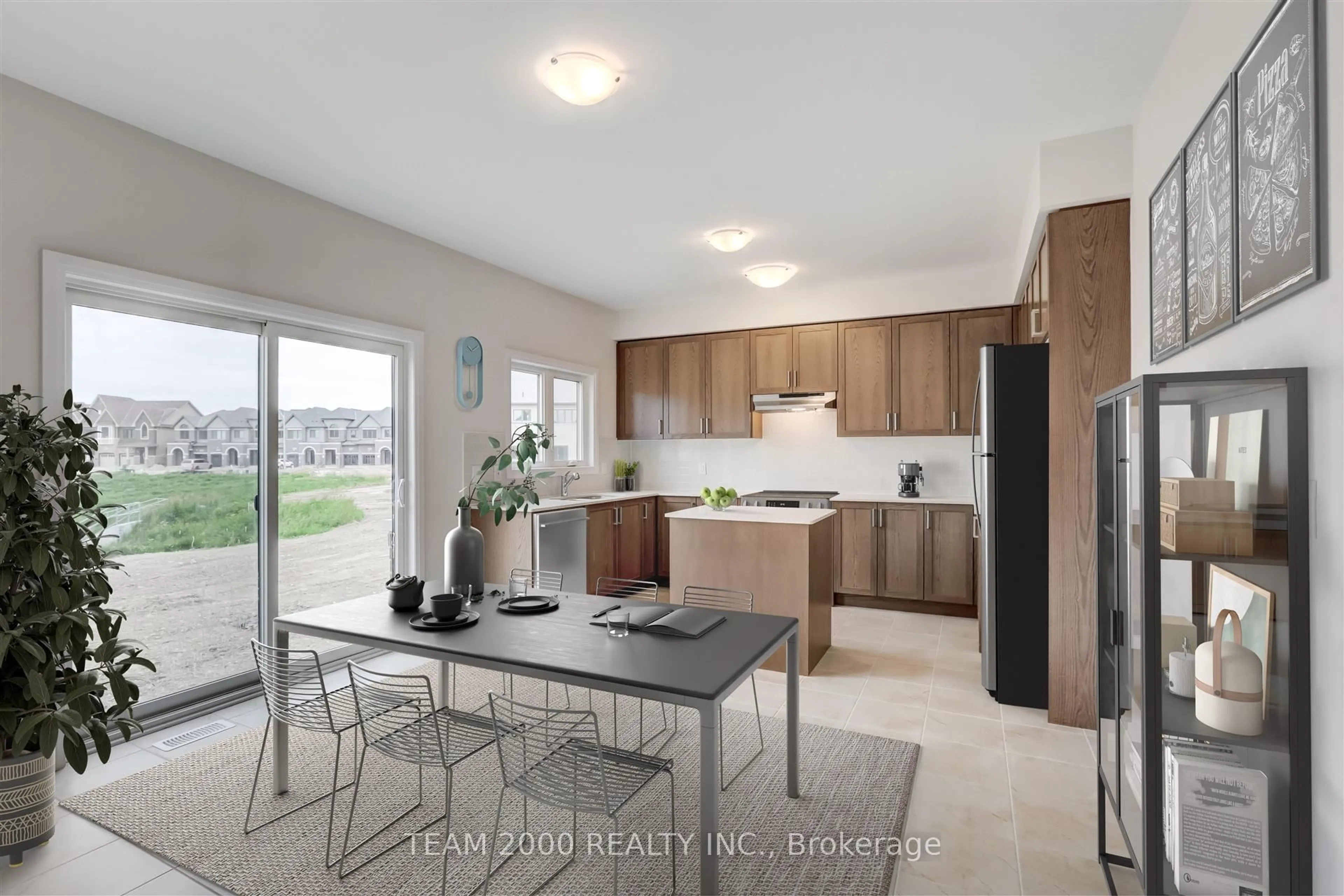 Open concept kitchen, ceramic/tile floor for 129 Raftis St, Wellington North Ontario N0G 1A0