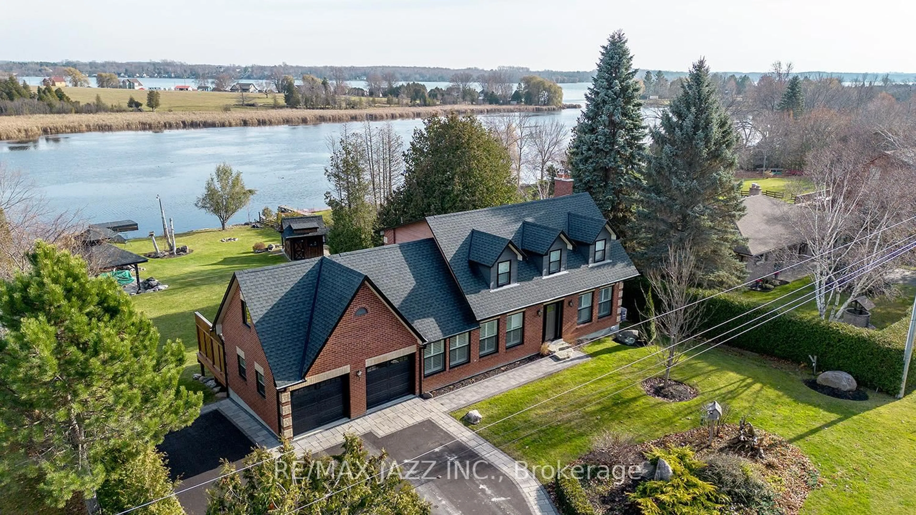 A pic from outside/outdoor area/front of a property/back of a property/a pic from drone, water/lake/river/ocean view for 44 Aino Beach Rd, Kawartha Lakes Ontario K0M 2C0