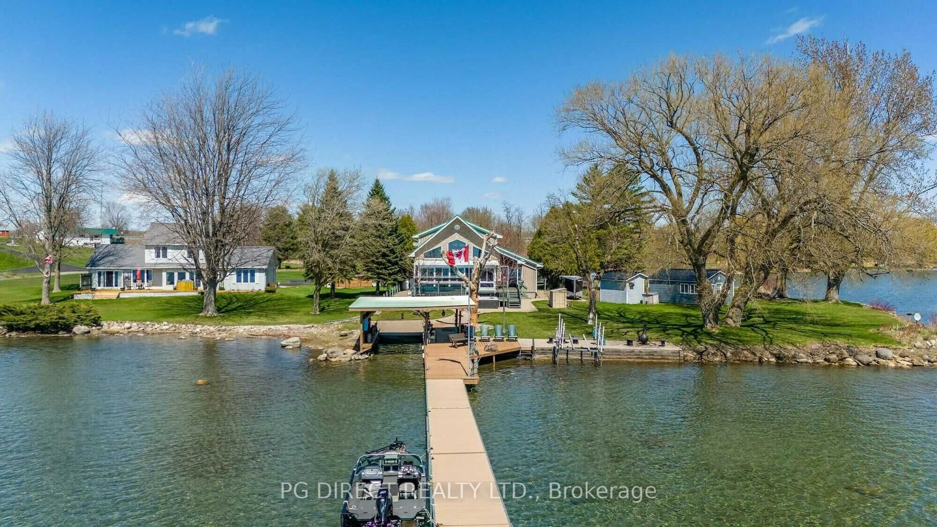 A pic from outside/outdoor area/front of a property/back of a property/a pic from drone, water/lake/river/ocean view for 14 Gullymeade Rd, Edwardsburgh/Cardinal Ontario K0E 1E0