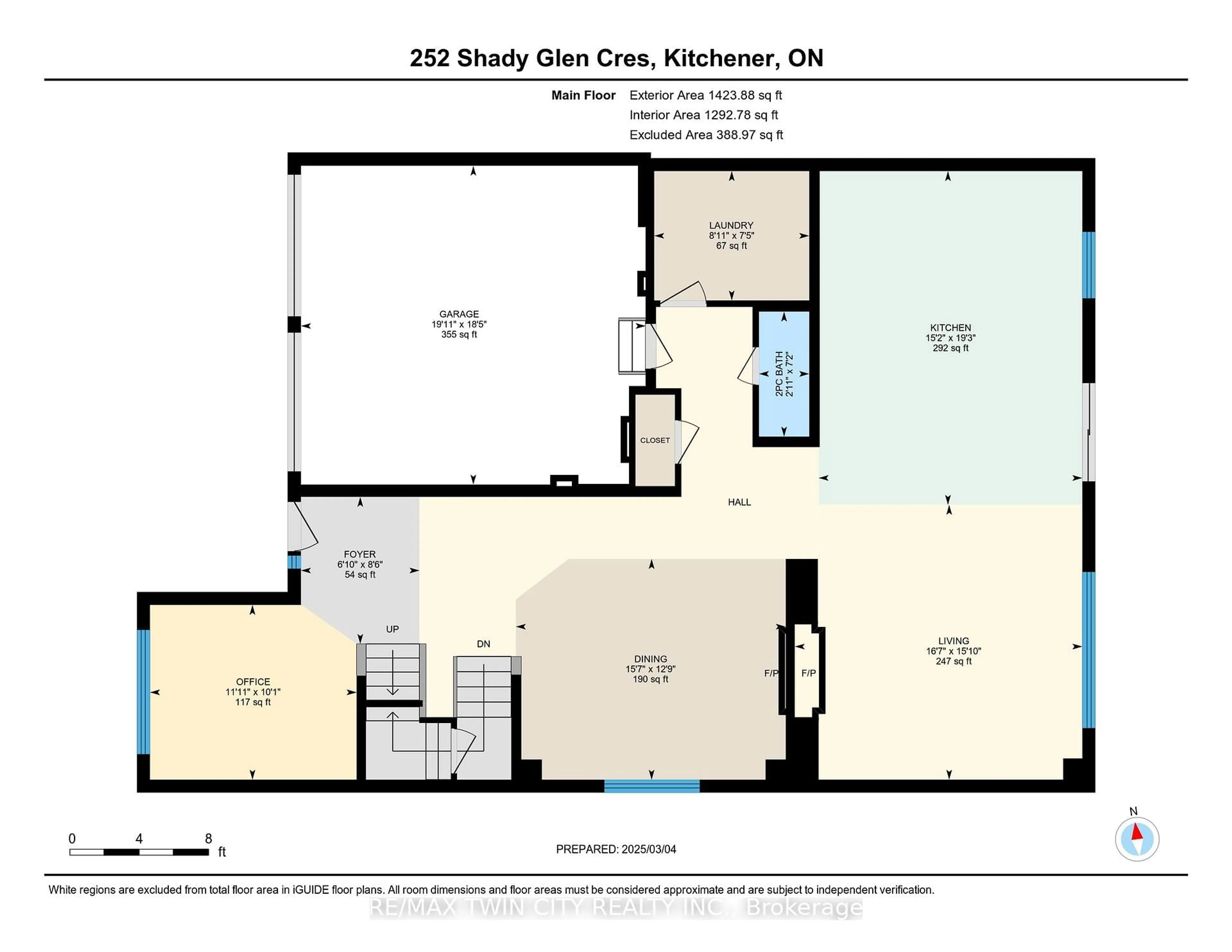 Floor plan for 252 Shady Glen Cres, Kitchener Ontario N2R 0J9