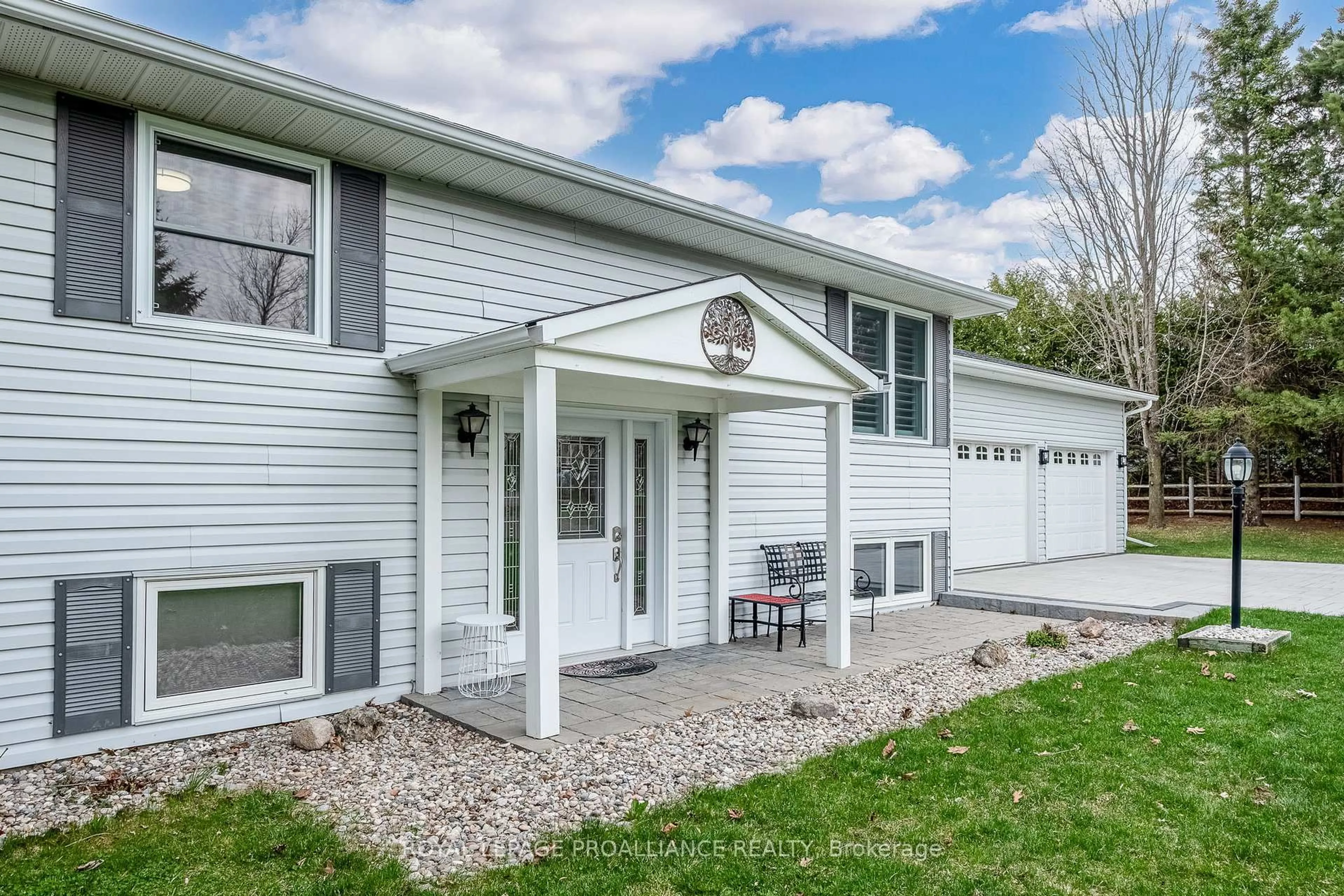 Home with vinyl exterior material, street for 9698 Corkery Rd, Hamilton Township Ontario K0K 1C0