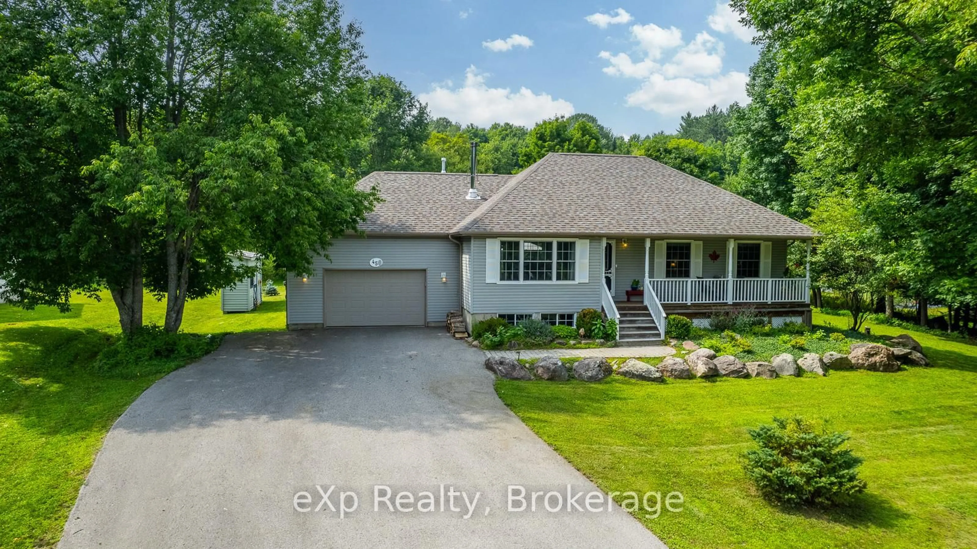 A pic from outside/outdoor area/front of a property/back of a property/a pic from drone, water/lake/river/ocean view for 45 Sancayne St, Dysart et al Ontario K0M 1S0