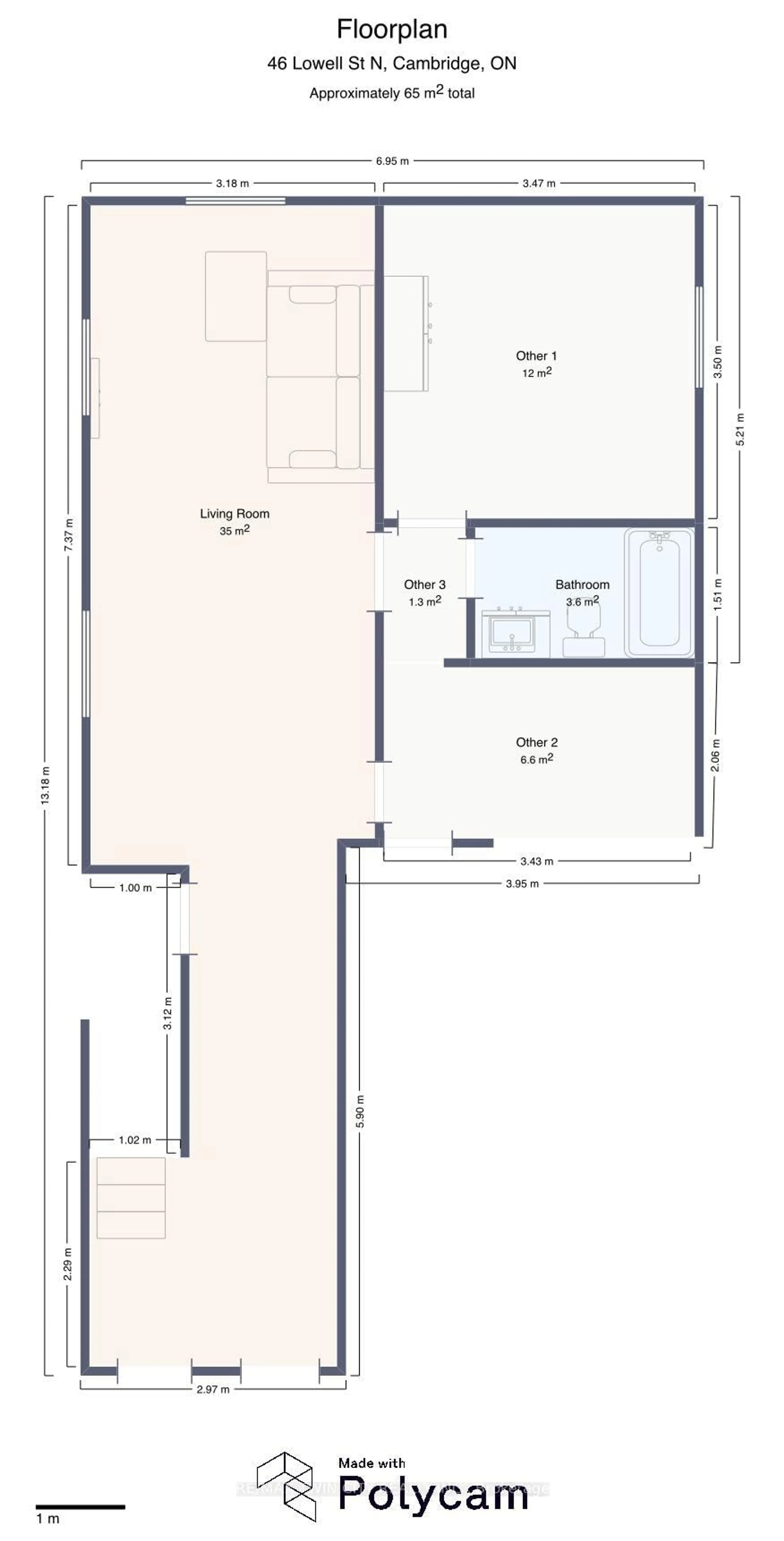 Floor plan for 46 Lowell St, Cambridge Ontario N1R 5C9
