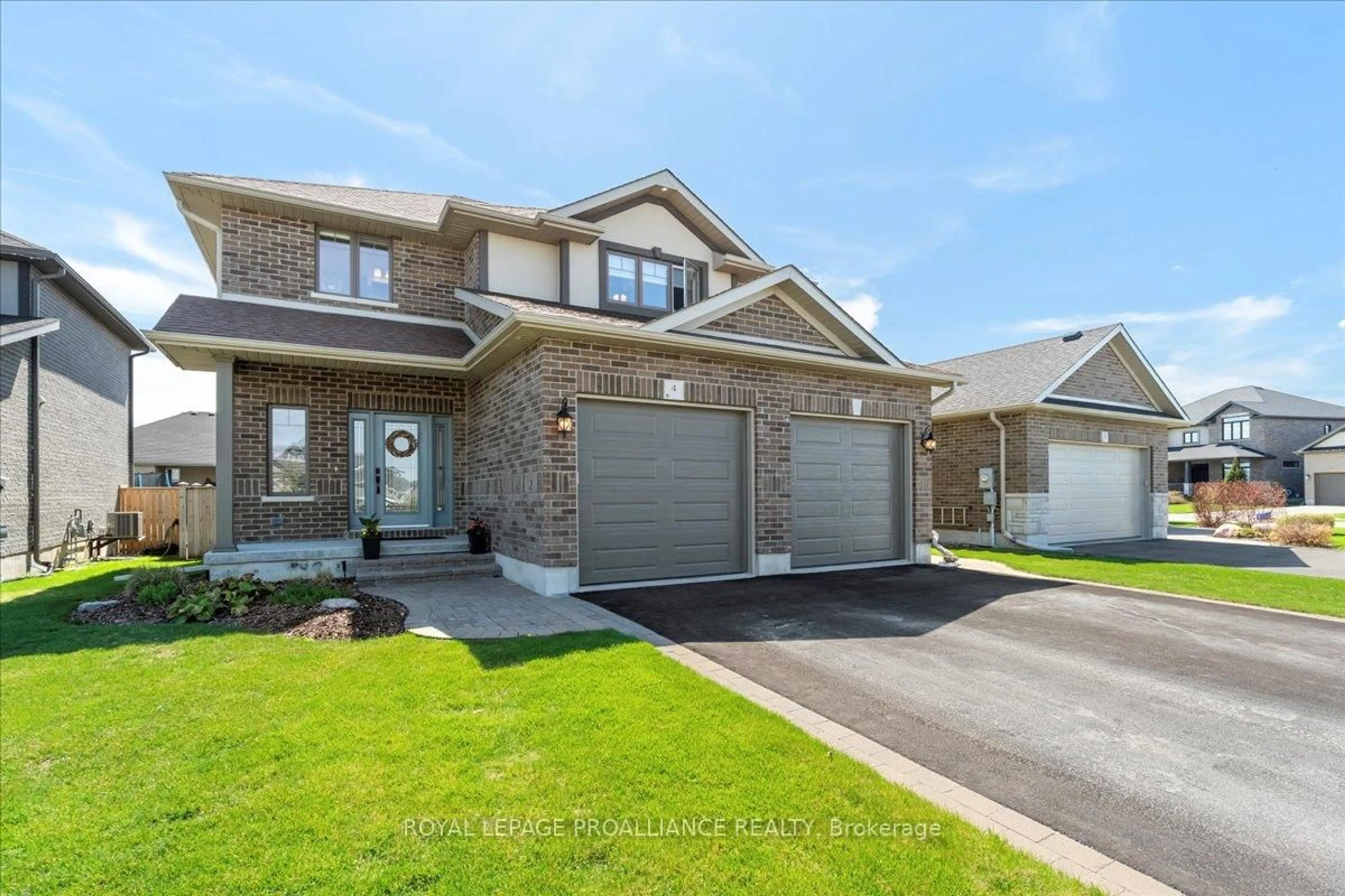 Home with brick exterior material, street for 4 Trinity Crt, Belleville Ontario K8N 0E7