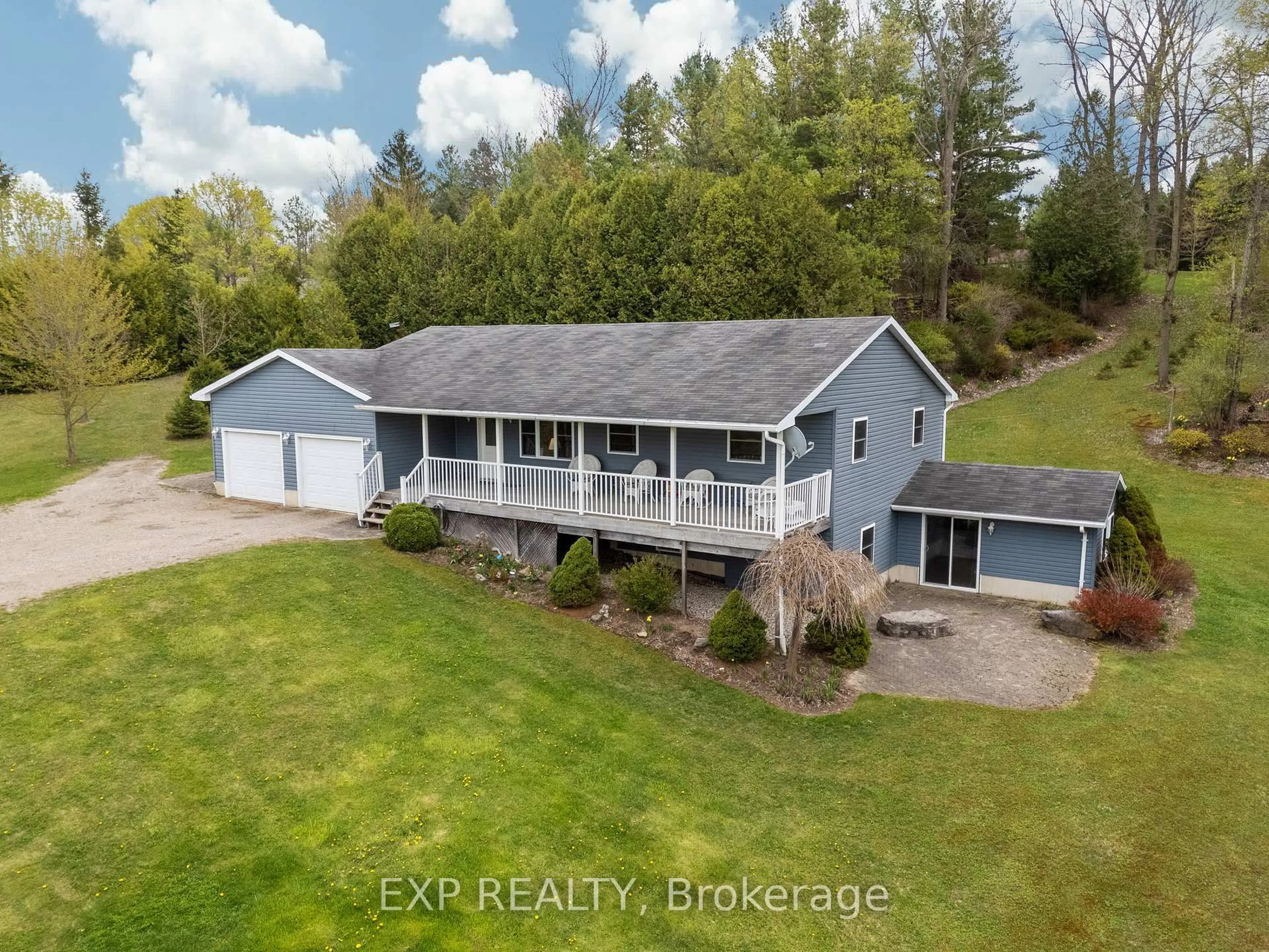 A pic from outside/outdoor area/front of a property/back of a property/a pic from drone, water/lake/river/ocean view for 30680 Hungry Hollow Rd, North Middlesex Ontario N0M 1B0